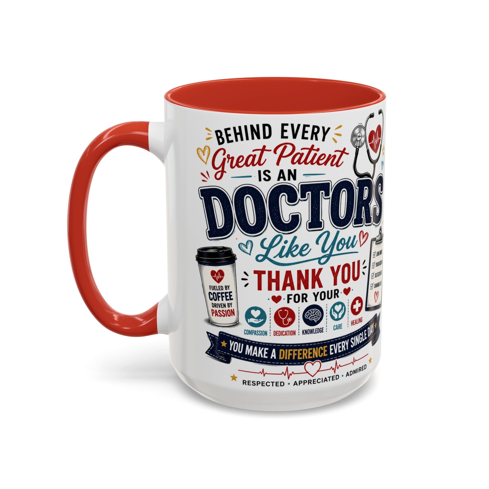 Doctor Appreciation Coffee Mug — "Behind Every Great Patient Is A Doctor Like You"