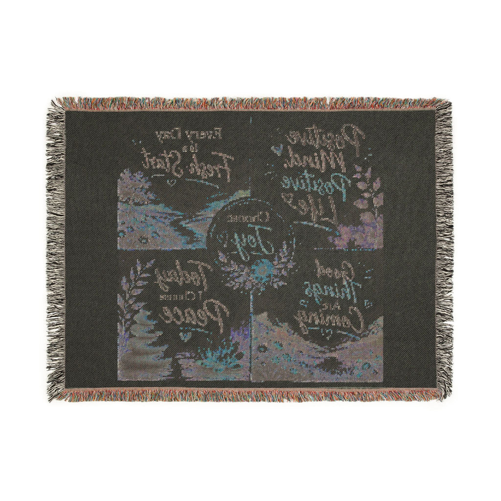 Inspirational Quote Woven Blanket — "Choose Joy" Comfort Throw