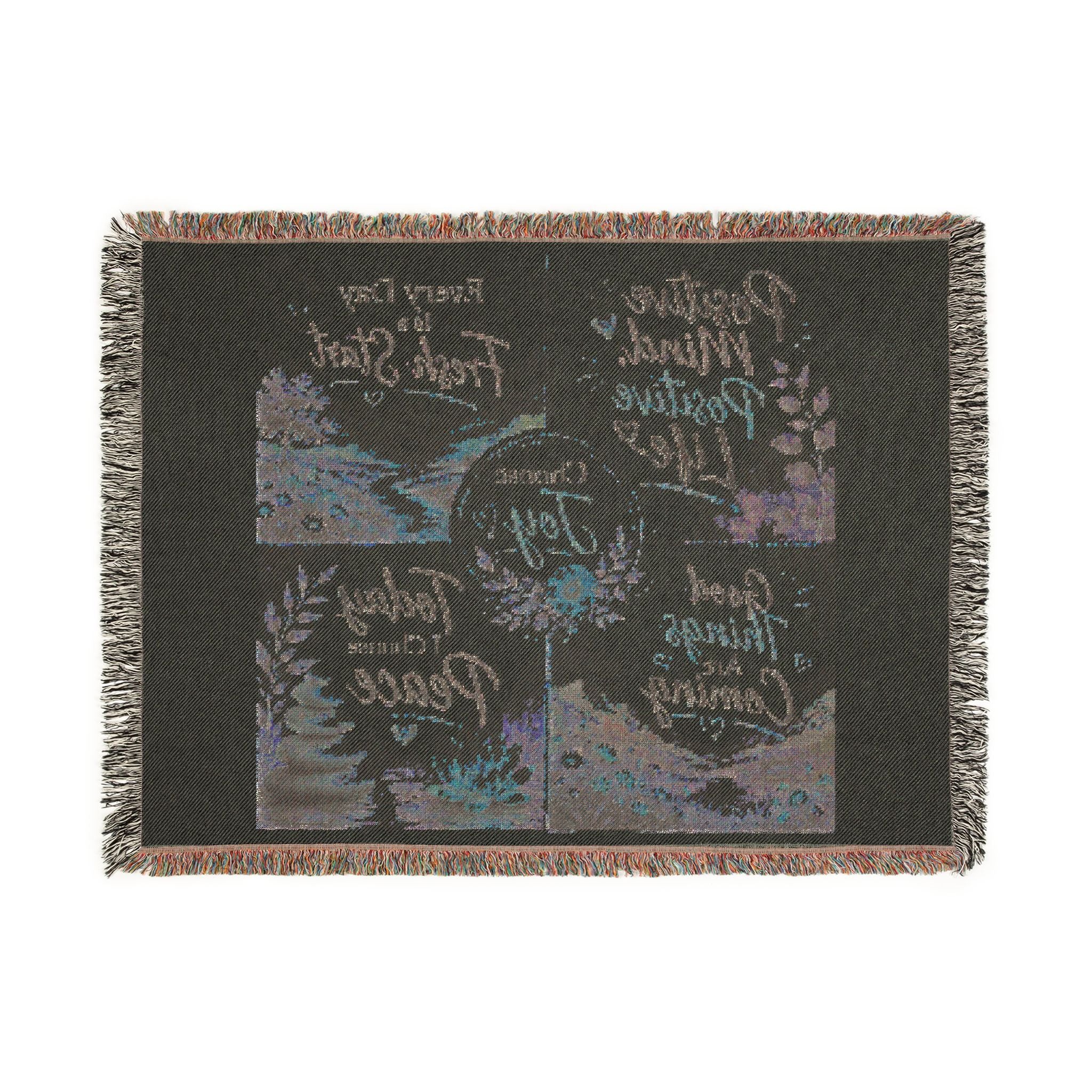Inspirational Quote Woven Blanket — "Choose Joy" Comfort Throw