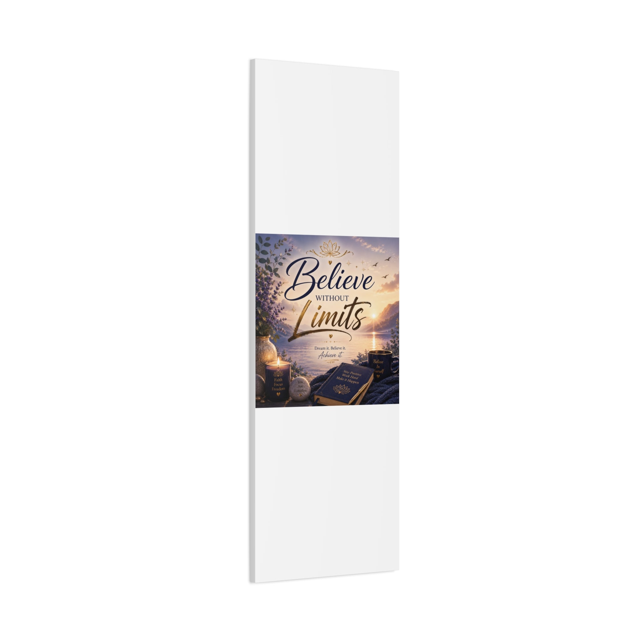 Believe Without Limits Canvas Wall Art – Inspirational Stretched Matte Print