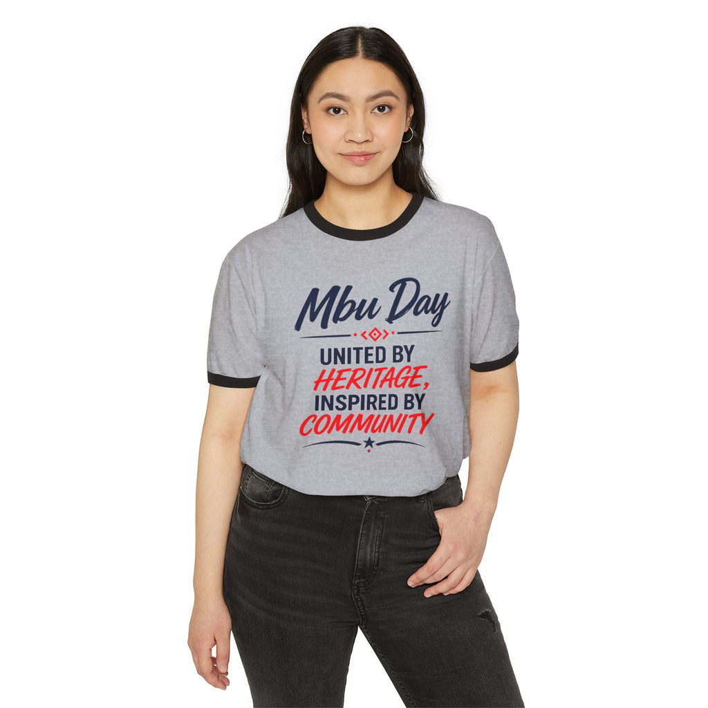 Mbu Day Ringer T-Shirt — "United by Heritage, Inspired by Community" Houston Event Tee