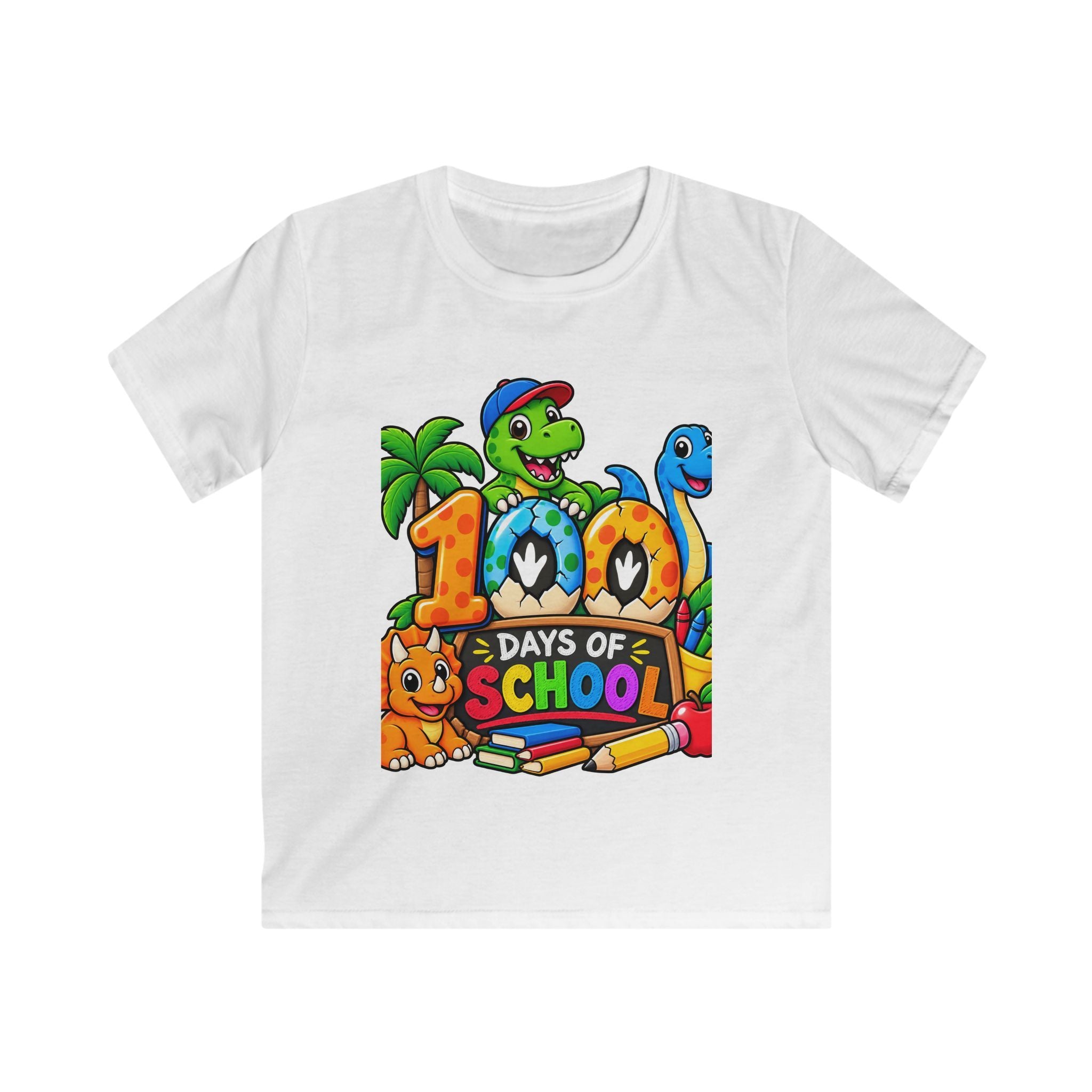100 Days of School Kids Tee — Cute Dinosaur Celebration Shirt for Preschool & Elementary