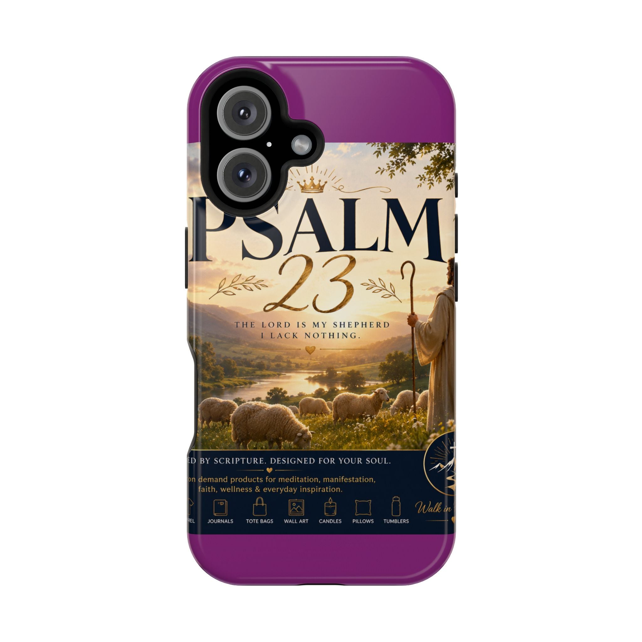 Psalm 23 Phone Case — Magnetic Impact-Resistant Christian iPhone Cover