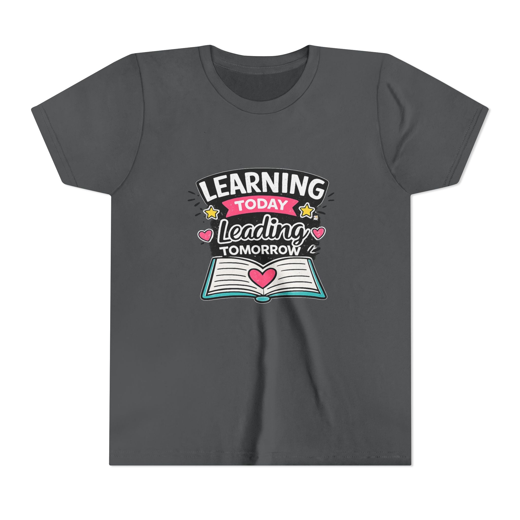 Youth Tee — "Learning Today, Leading Tomorrow" School Kids Graphic T-Shirt
