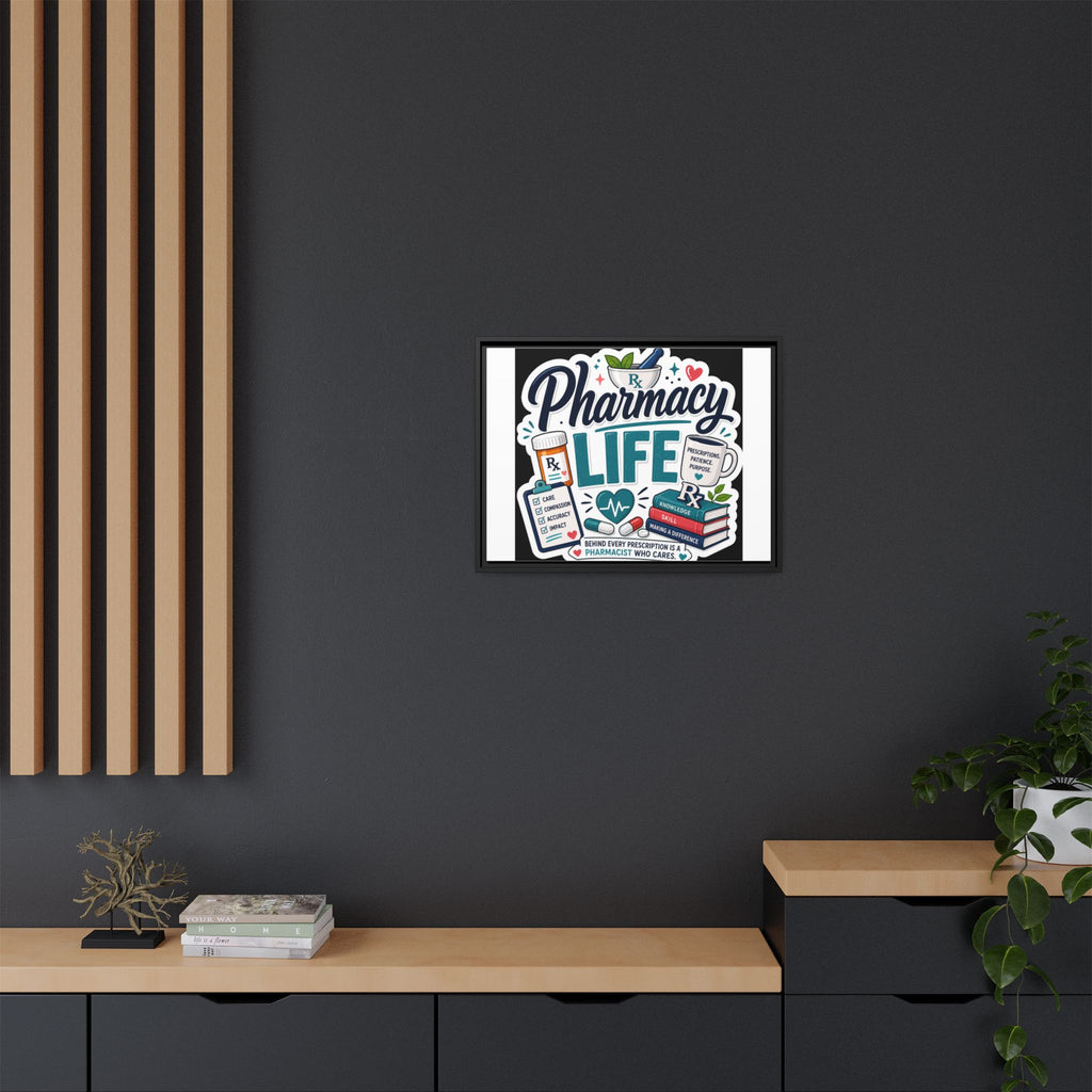Pharmacy Life Framed Canvas Art — Colorful Pharmacist Wall Decor