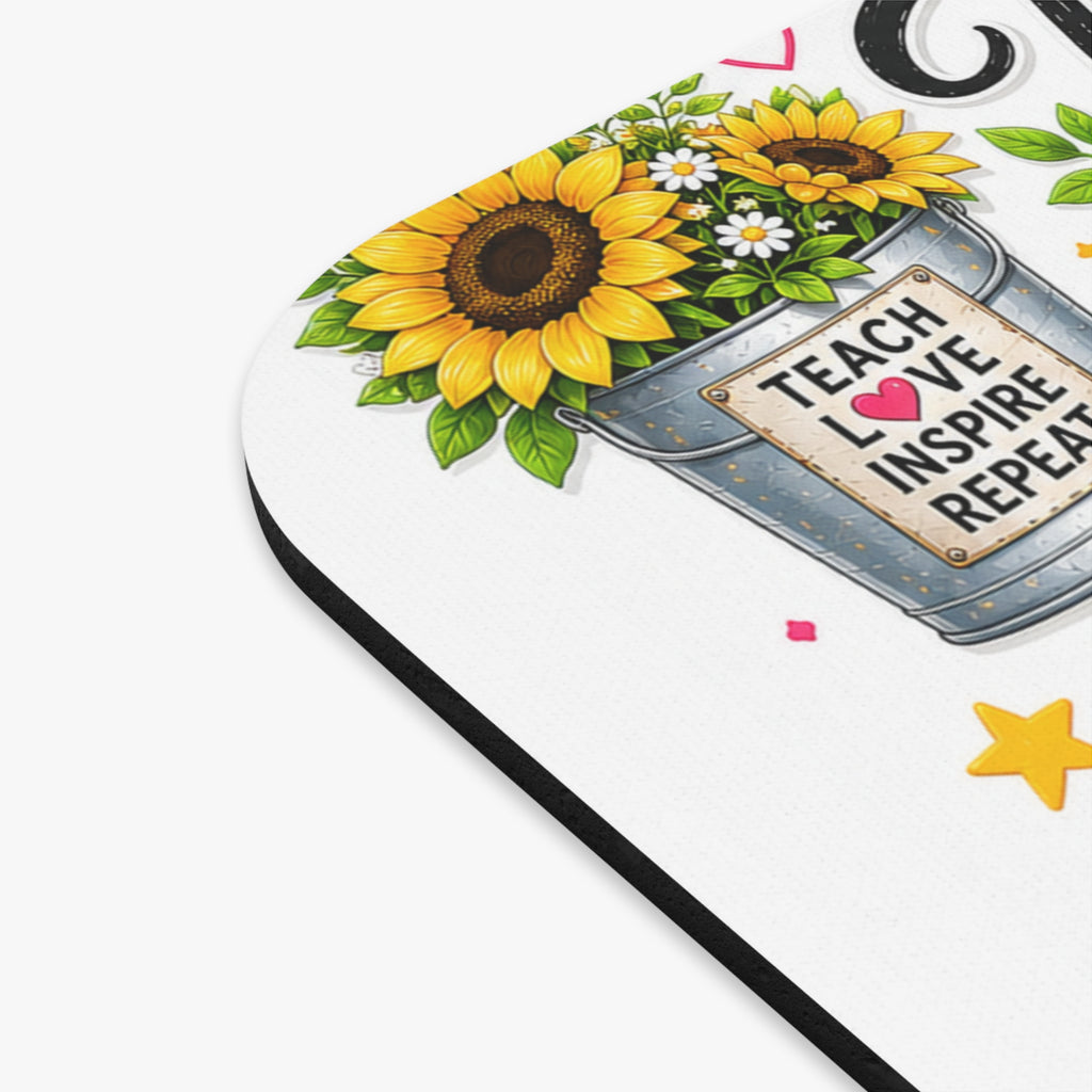 Teacher Appreciation Mouse Pad — "Teachers Plant the Seeds of Knowledge That Grow Forever" Floral Desk Mat
