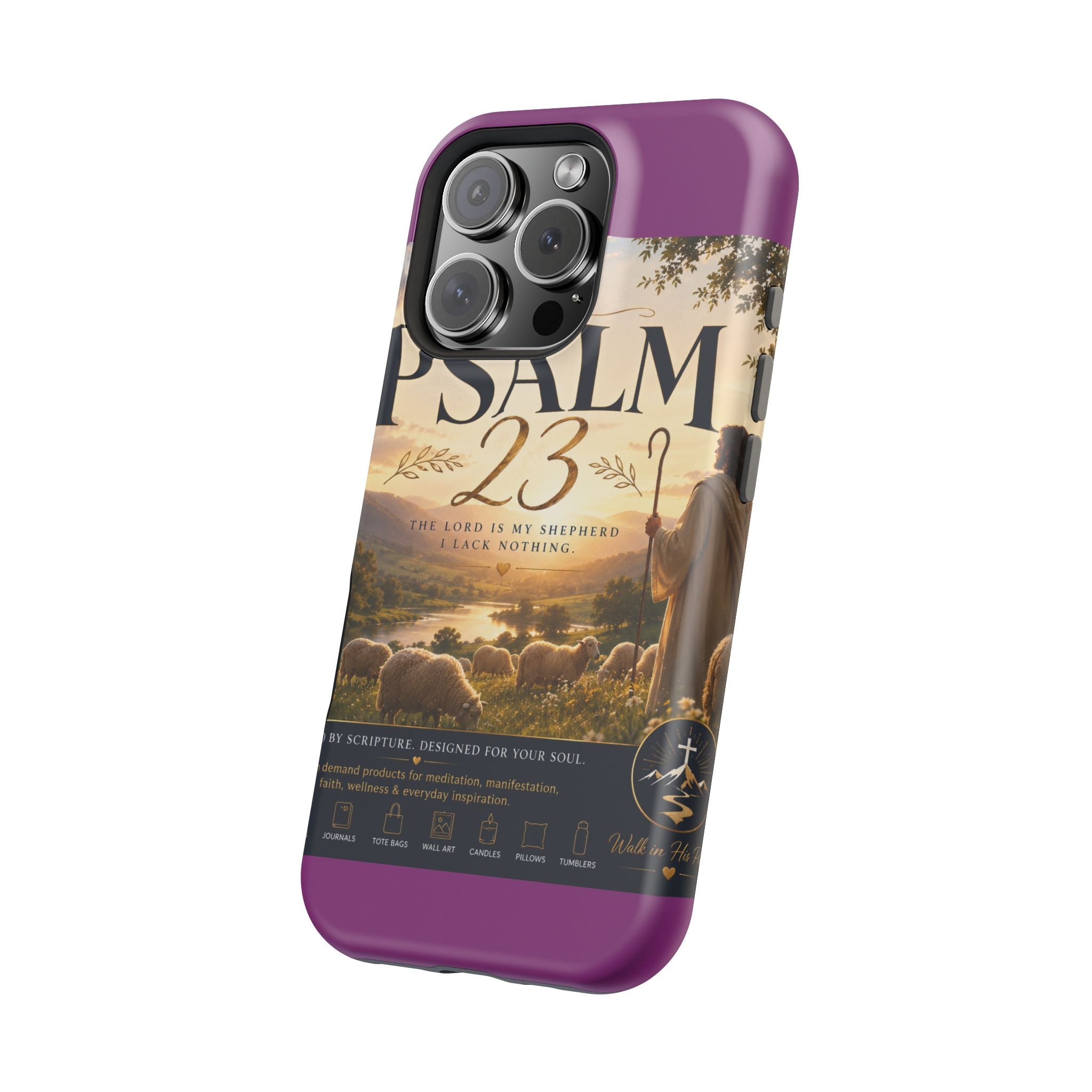 Psalm 23 Phone Case — Magnetic Impact-Resistant Christian iPhone Cover