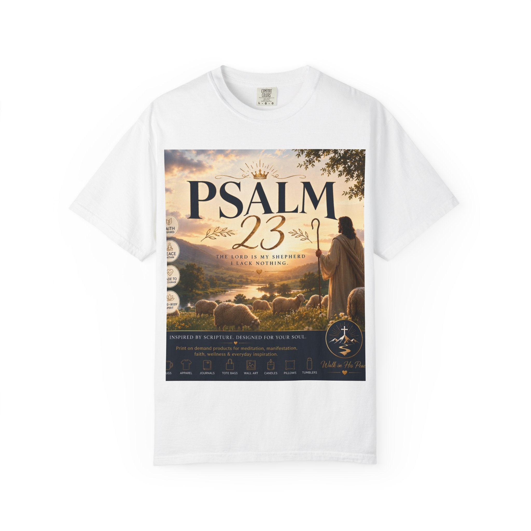 Psalm 23 T-Shirt — Christian Faith Shepherd Graphic Tee