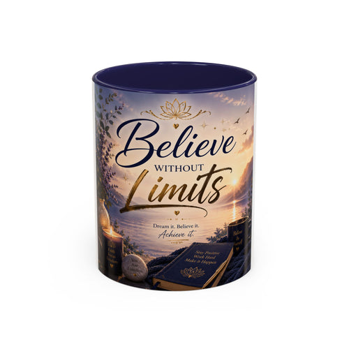 Believe Without Limits Coffee Mug — Inspirational Motivational Ceramic Mug (11/15oz)