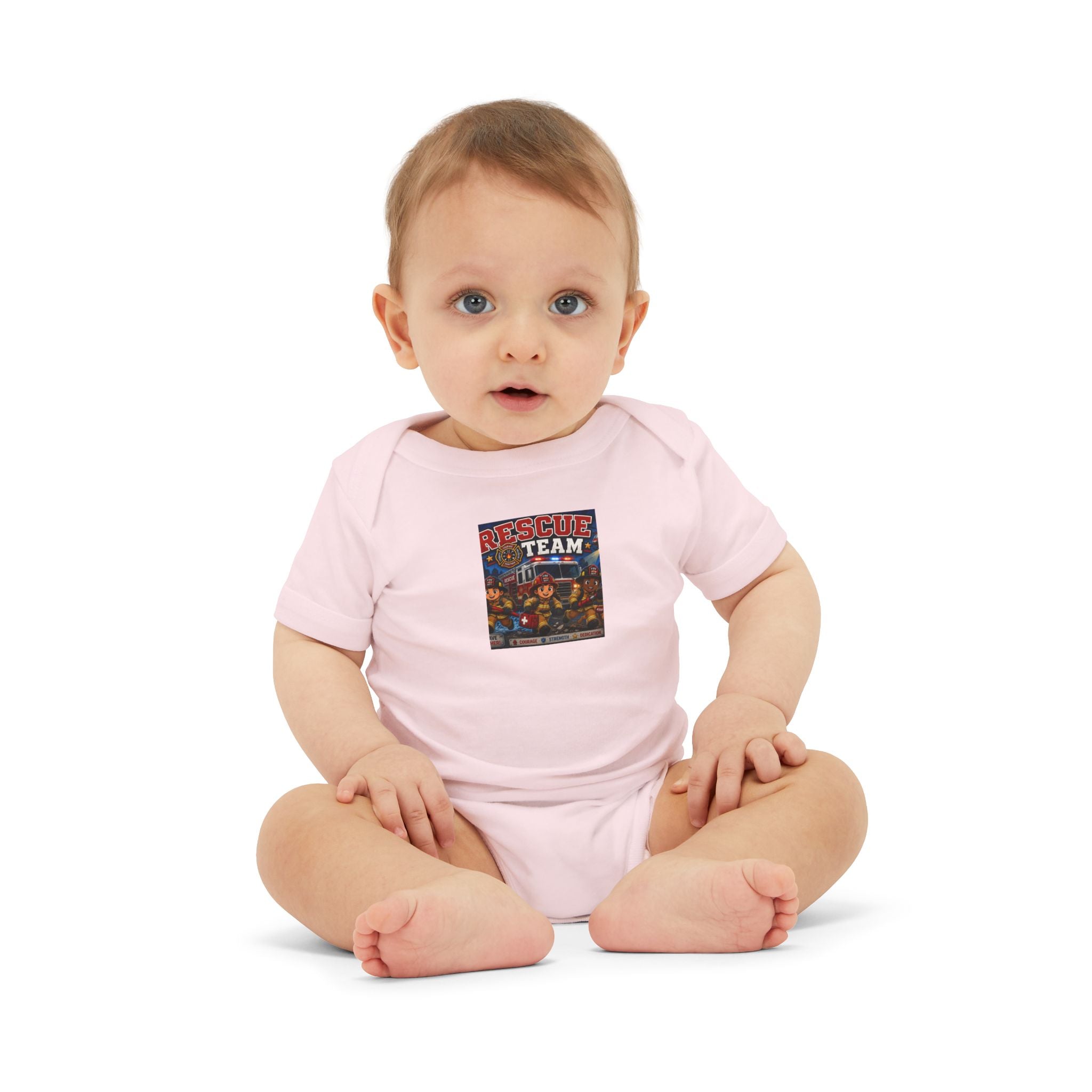 Infant Onesie - 'Team' Colorful Cartoon Character Print Baby Bodysuit