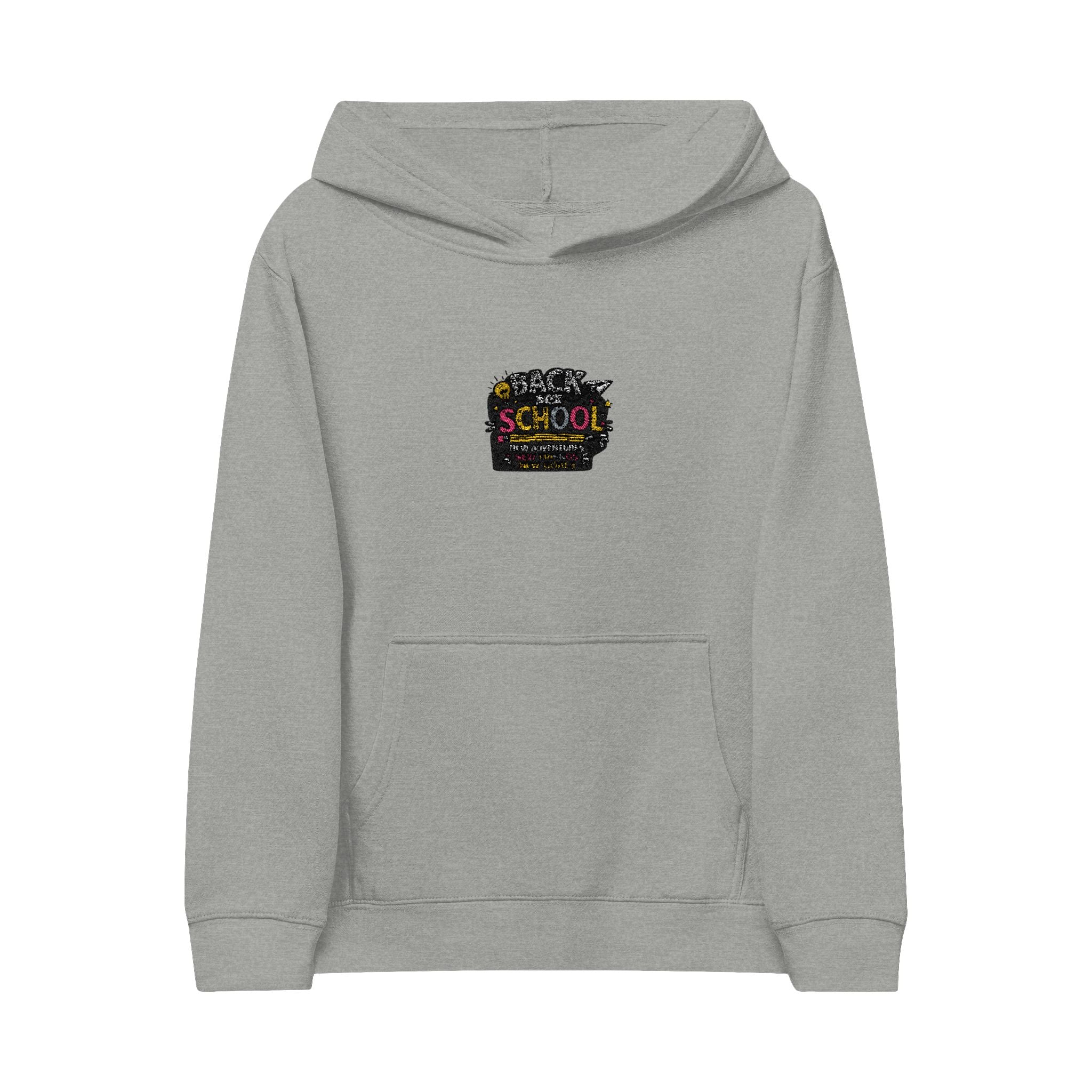 Kids Hoodie — 'Back to School' Colorful Chalkboard Embroidery
