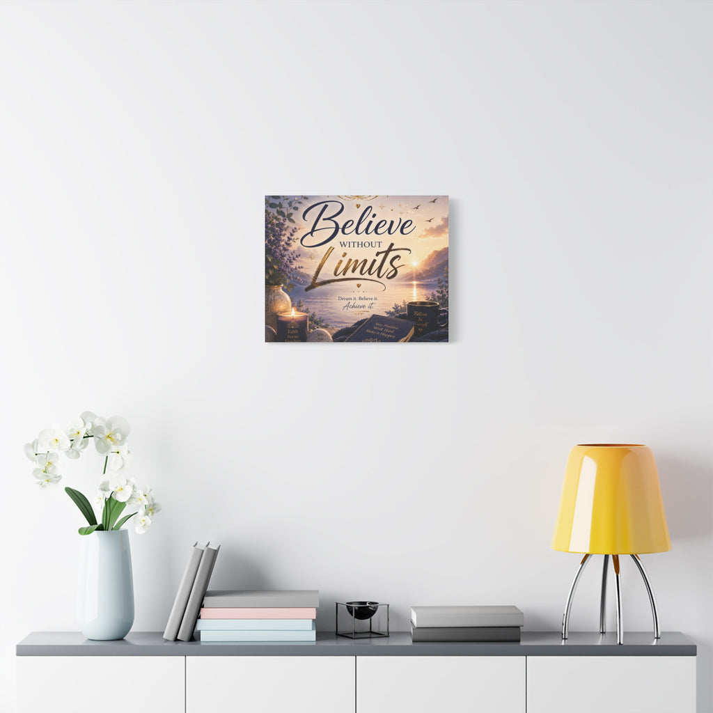 Believe Without Limits Canvas Wall Art – Inspirational Stretched Matte Print