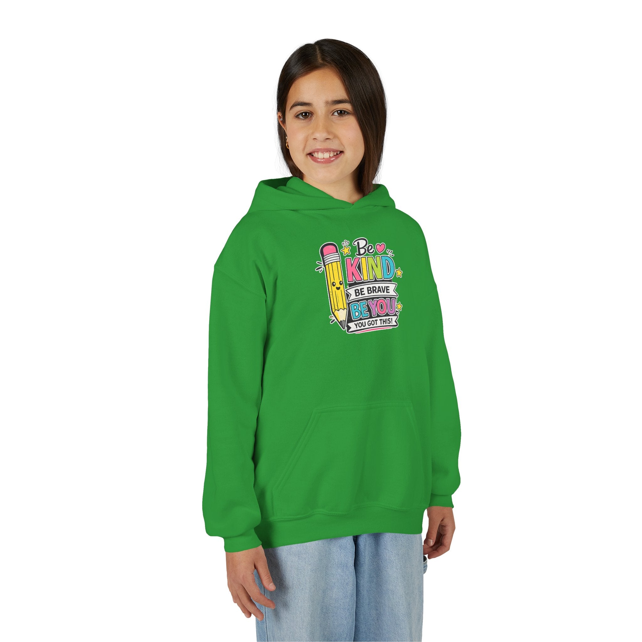 Be Kind Youth Hoodie – Encouraging Back-to-School Kids Sweatshirt