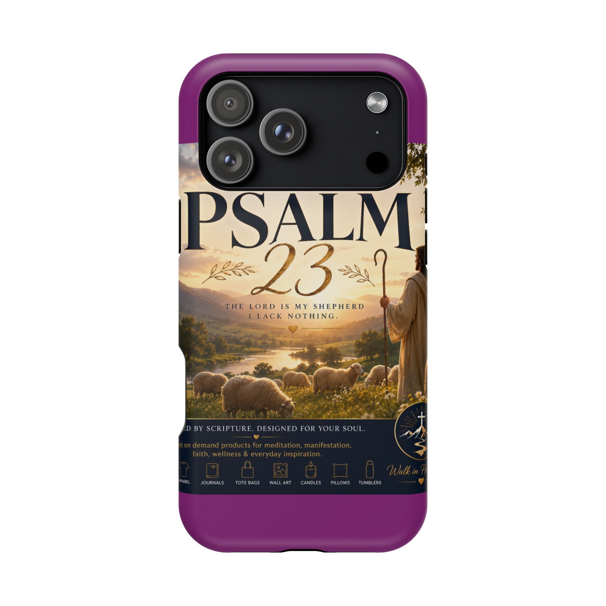 Psalm 23 Phone Case — Magnetic Impact-Resistant Christian iPhone Cover
