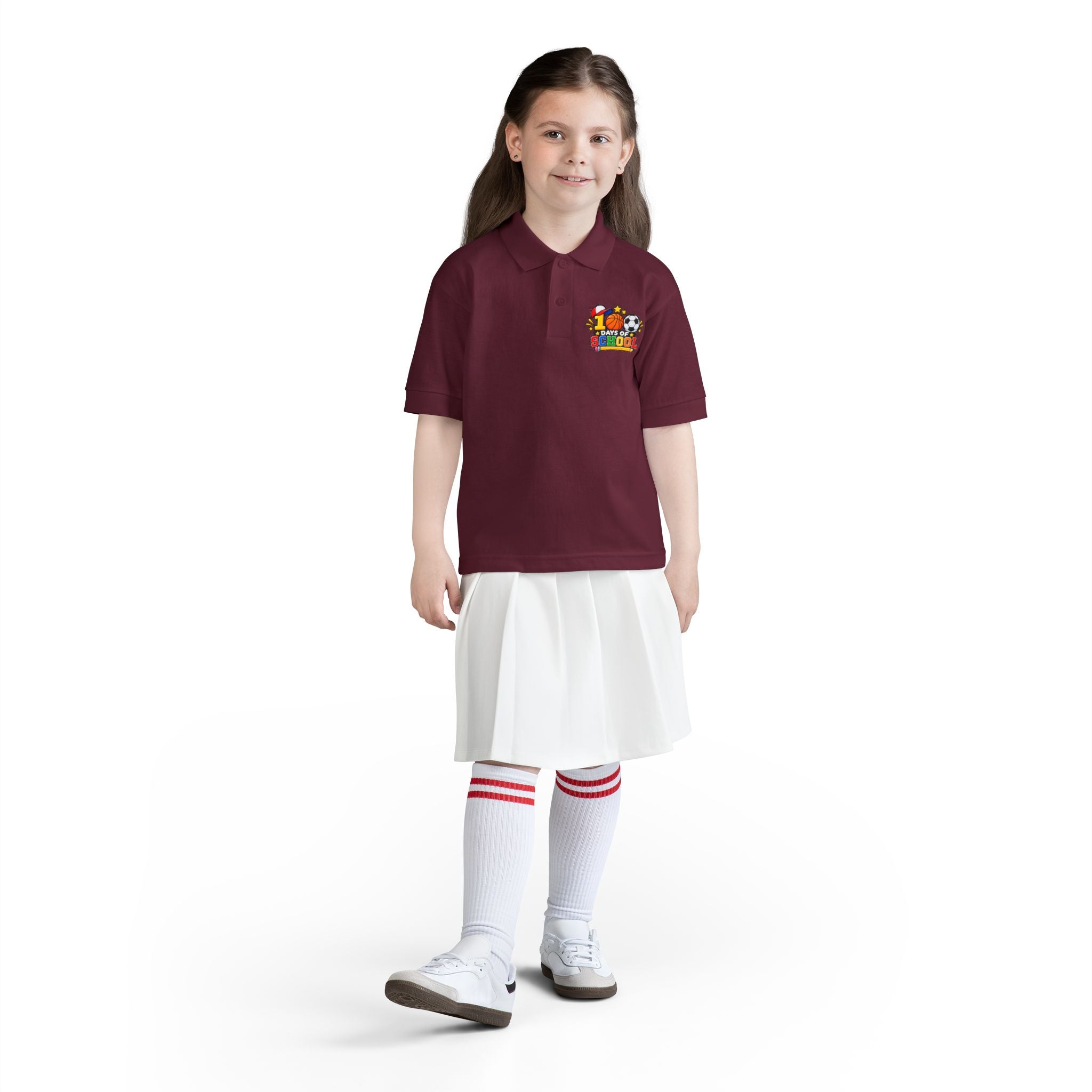 Youth Polo — "100 Days of School" Sport-Themed Kids Polo