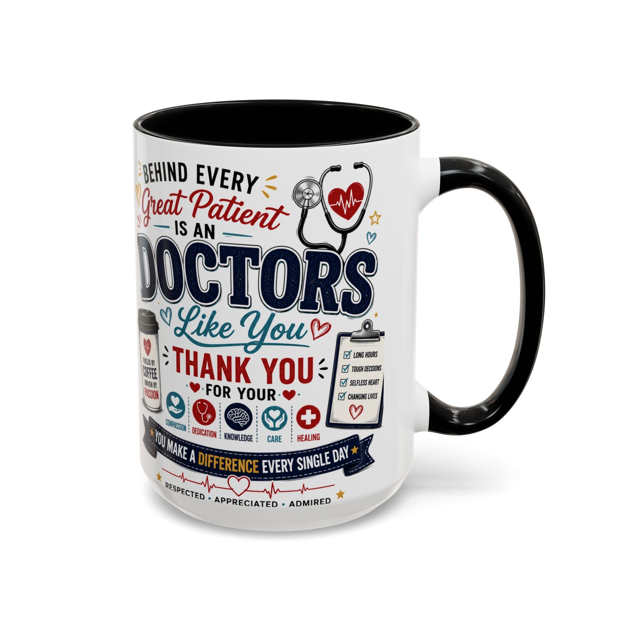 Doctor Appreciation Coffee Mug — "Behind Every Great Patient Is A Doctor Like You"