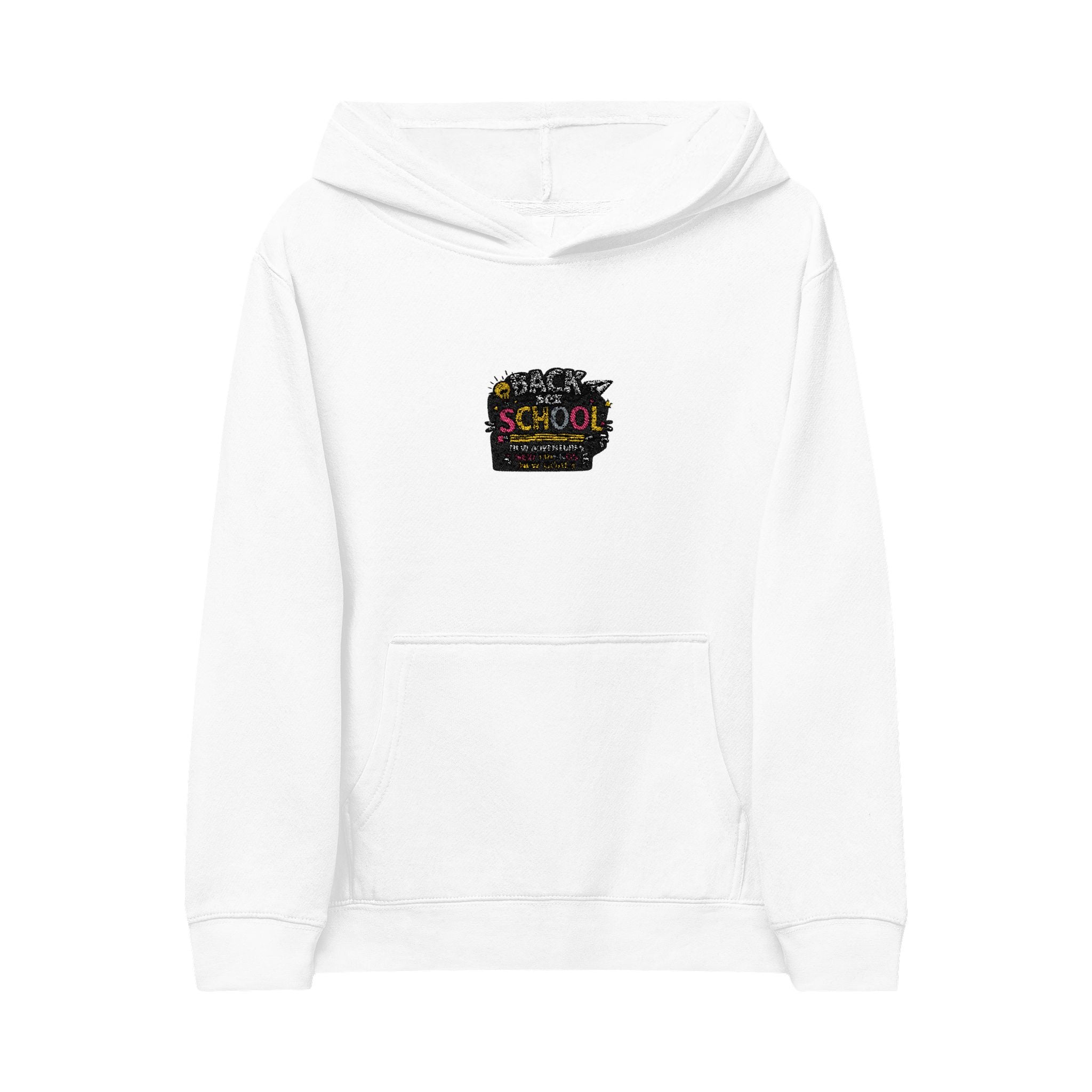 Kids Hoodie — 'Back to School' Colorful Chalkboard Embroidery
