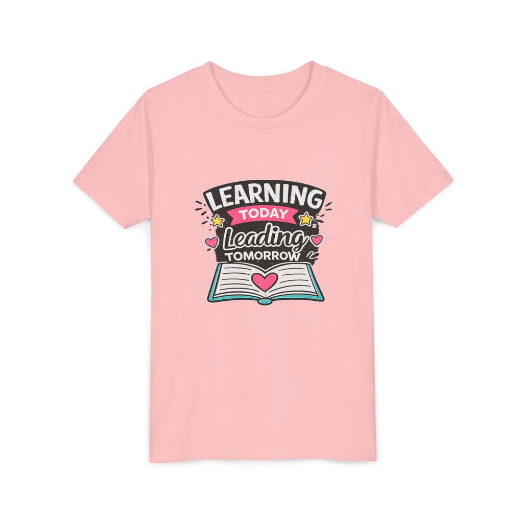 Youth Tee — "Learning Today, Leading Tomorrow" School Kids Graphic T-Shirt