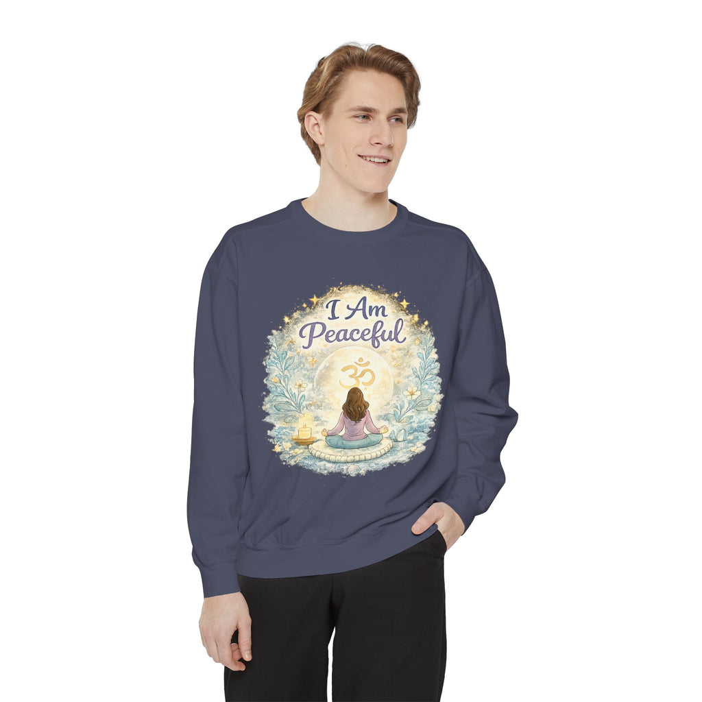 I Am Peaceful Meditation Sweatshirt — Yoga, Mindfulness & Spiritual Comfort