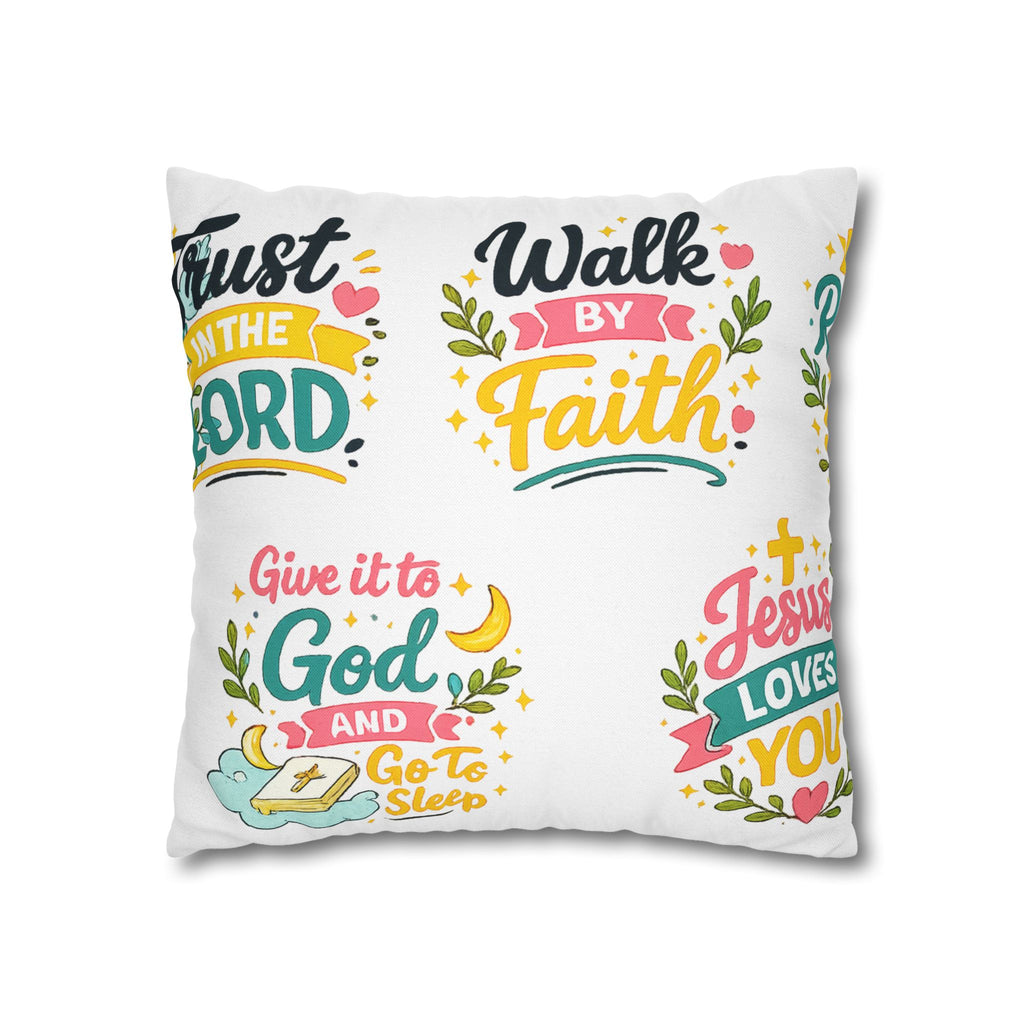 Faith Quote Decorative Pillowcase — "Walk by Faith" Inspirational Throw Pillow Cover