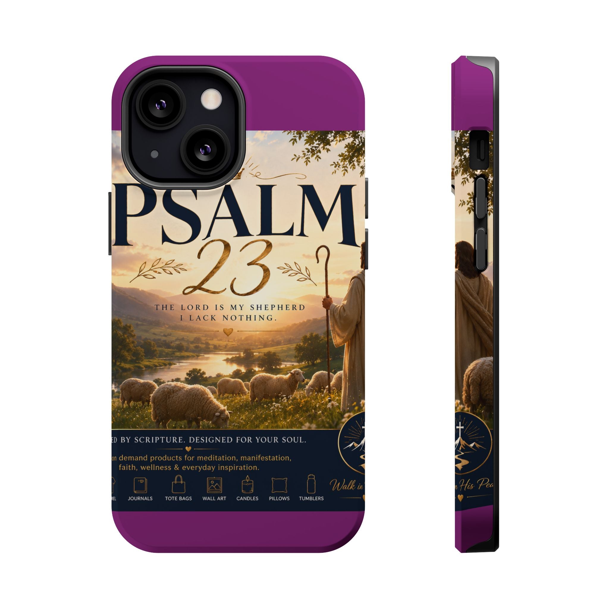 Psalm 23 Phone Case — Magnetic Impact-Resistant Christian iPhone Cover