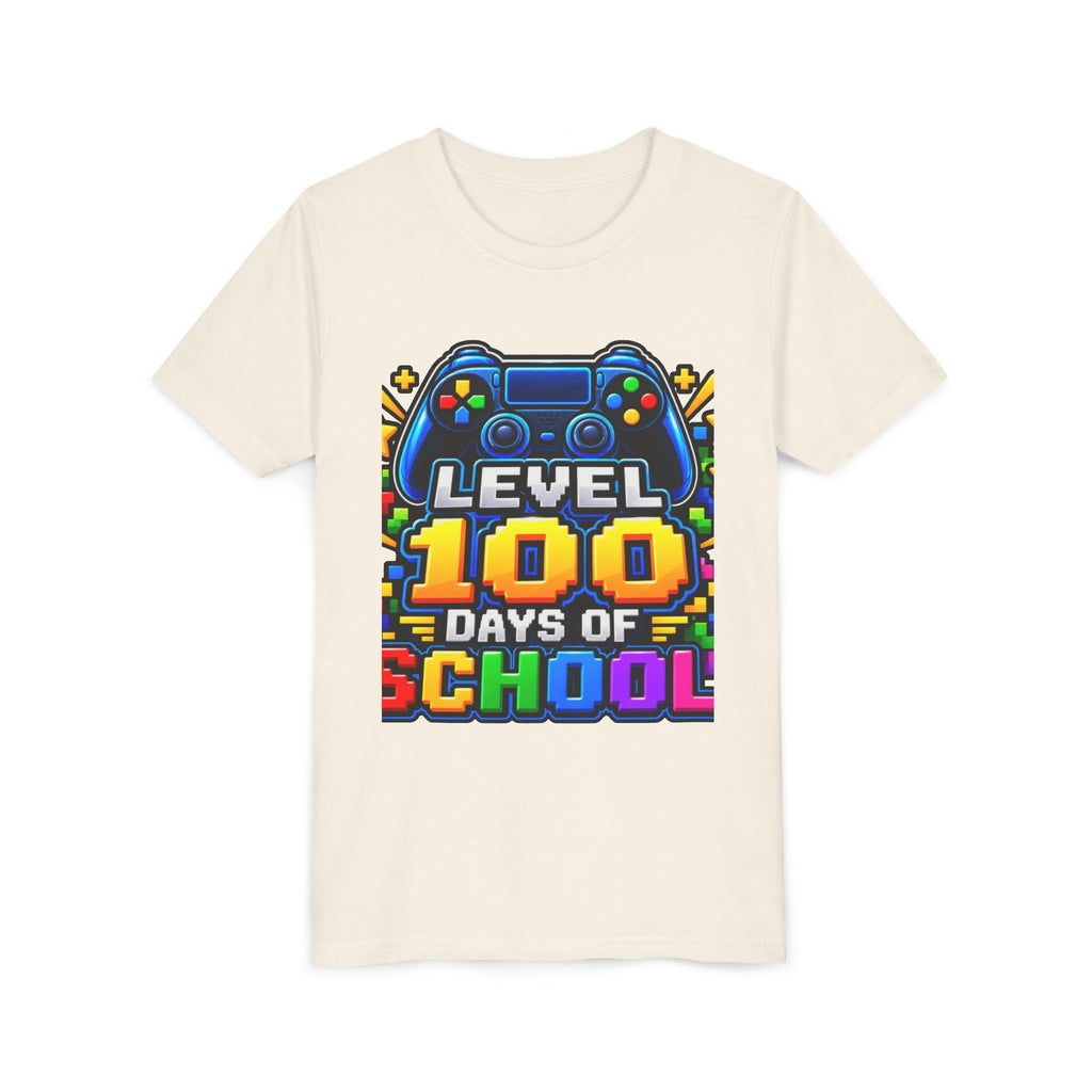 Level 100 Days of School Youth Tee — Gamer 100th Day of School Shirt