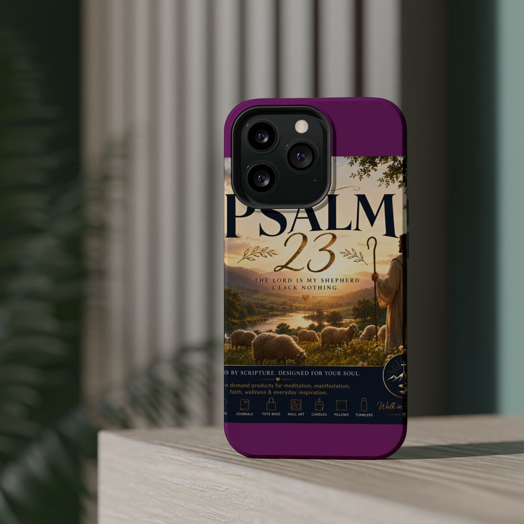 Psalm 23 Phone Case — Magnetic Impact-Resistant Christian iPhone Cover
