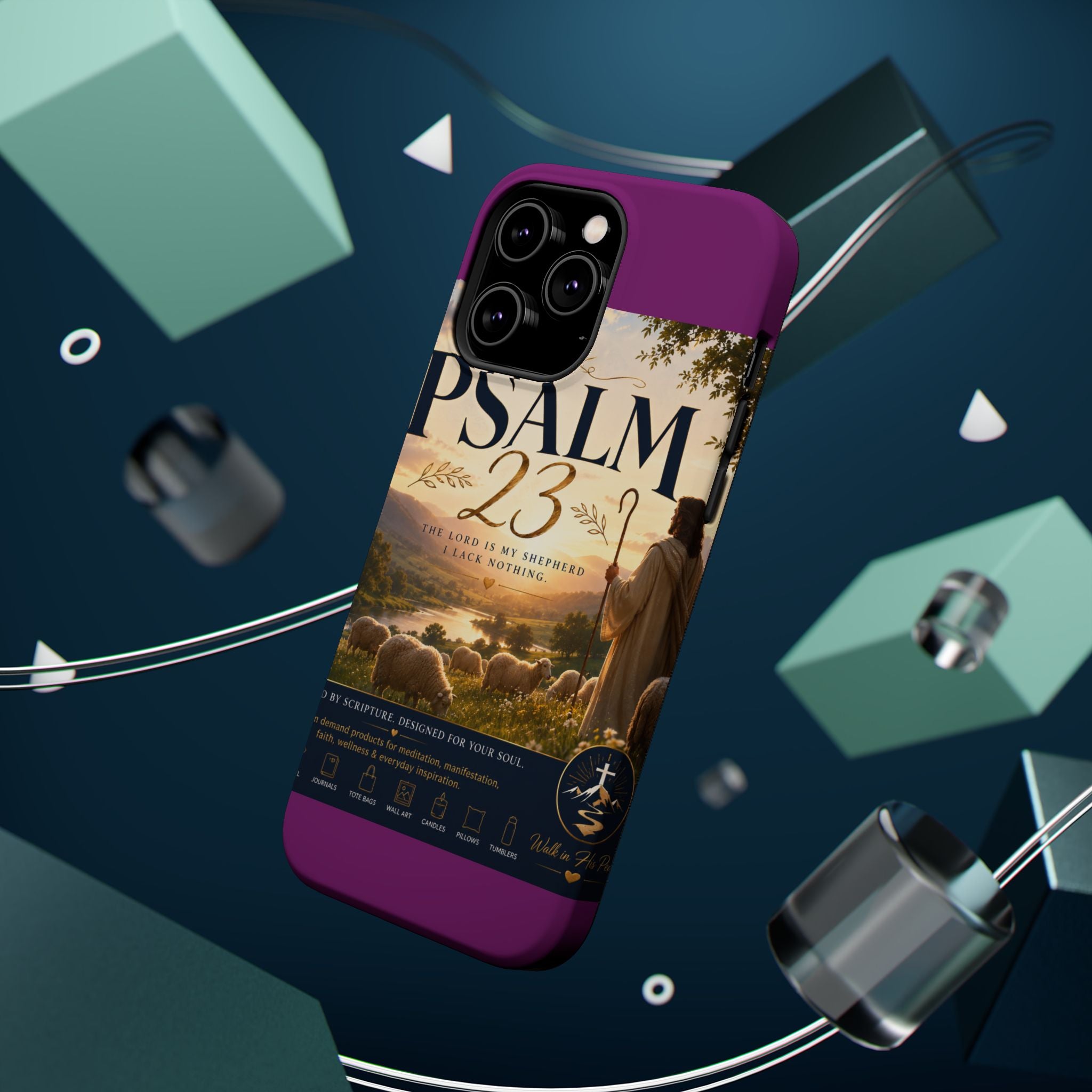 Psalm 23 Phone Case — Magnetic Impact-Resistant Christian iPhone Cover