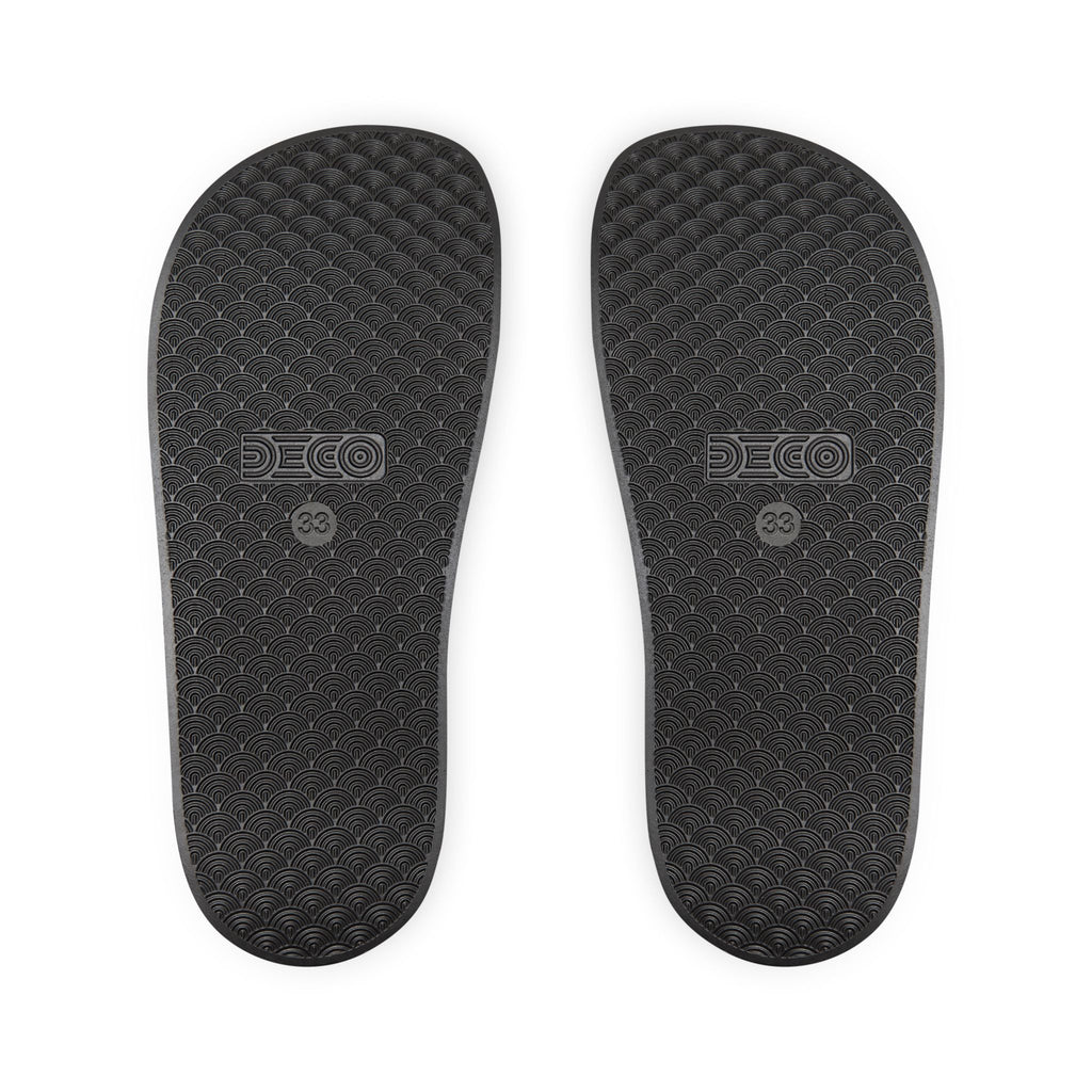 Youth Dino Slides — Removable-Strap Kids Sandals with Cute Dinosaur Print