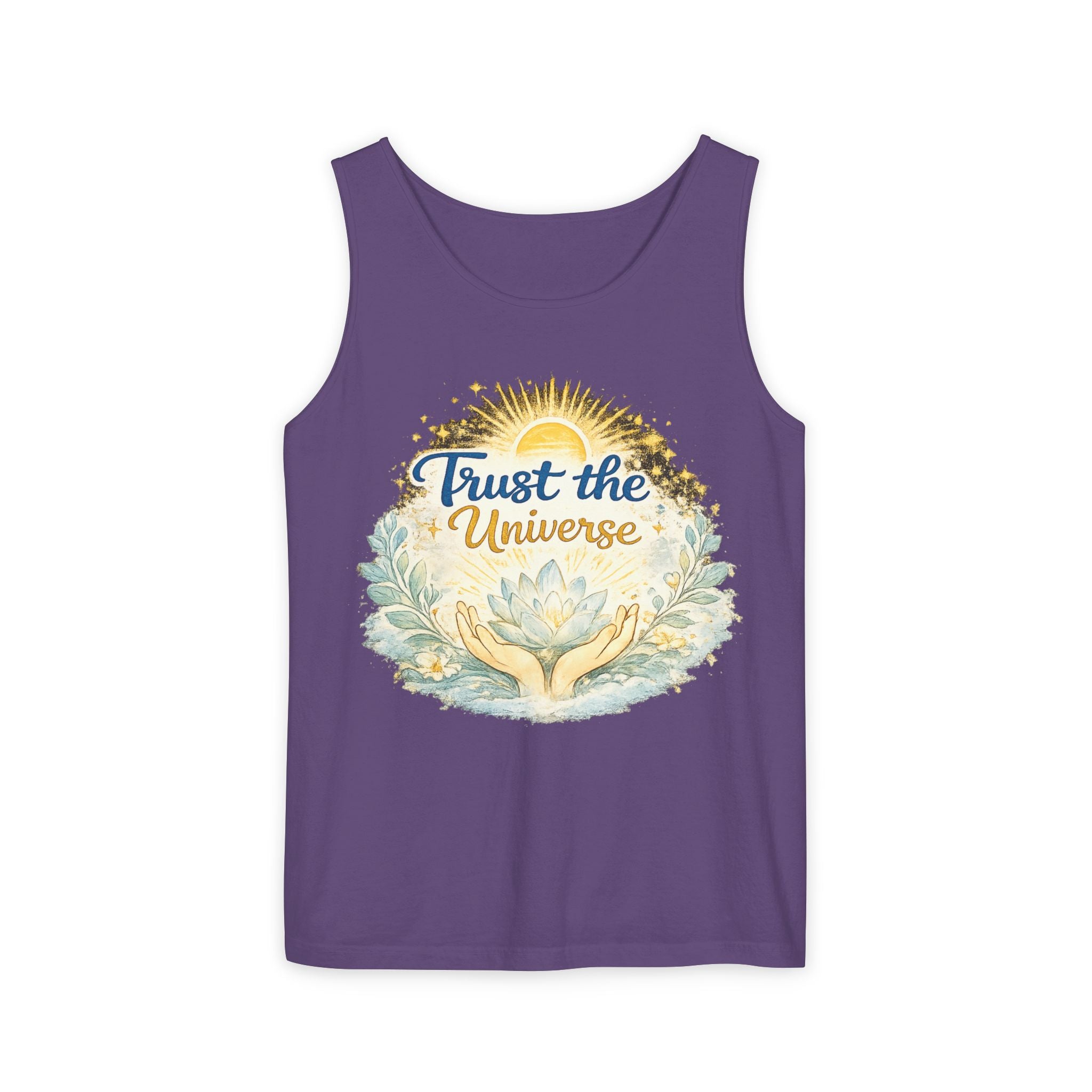 Trust the Universe Tank Top — Spiritual Lotus Graphic Vest