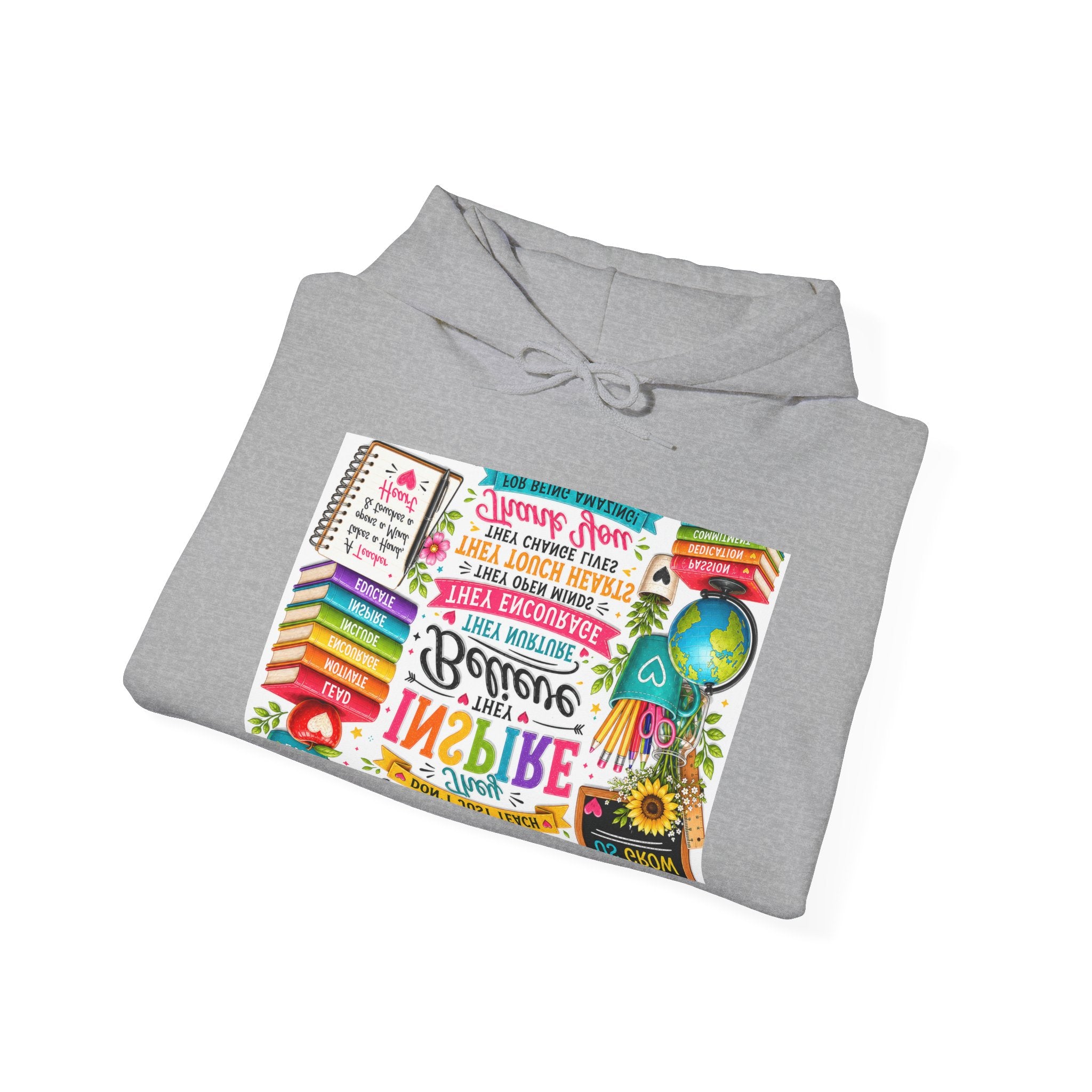Motivational Book Lover Hoodie — "Be Brave, Be Kind, Be You" Colorful Inspirational Design