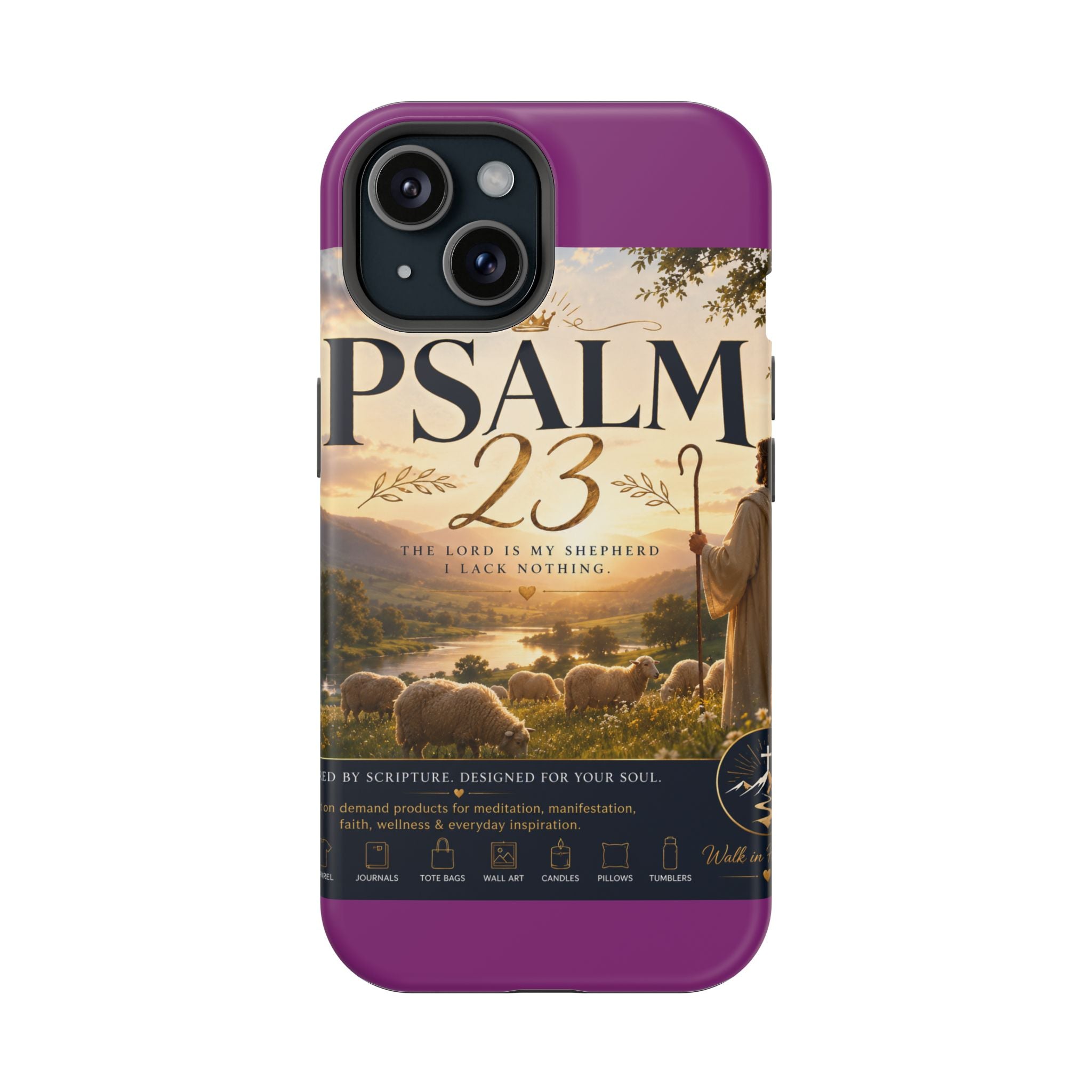 Psalm 23 Phone Case — Magnetic Impact-Resistant Christian iPhone Cover