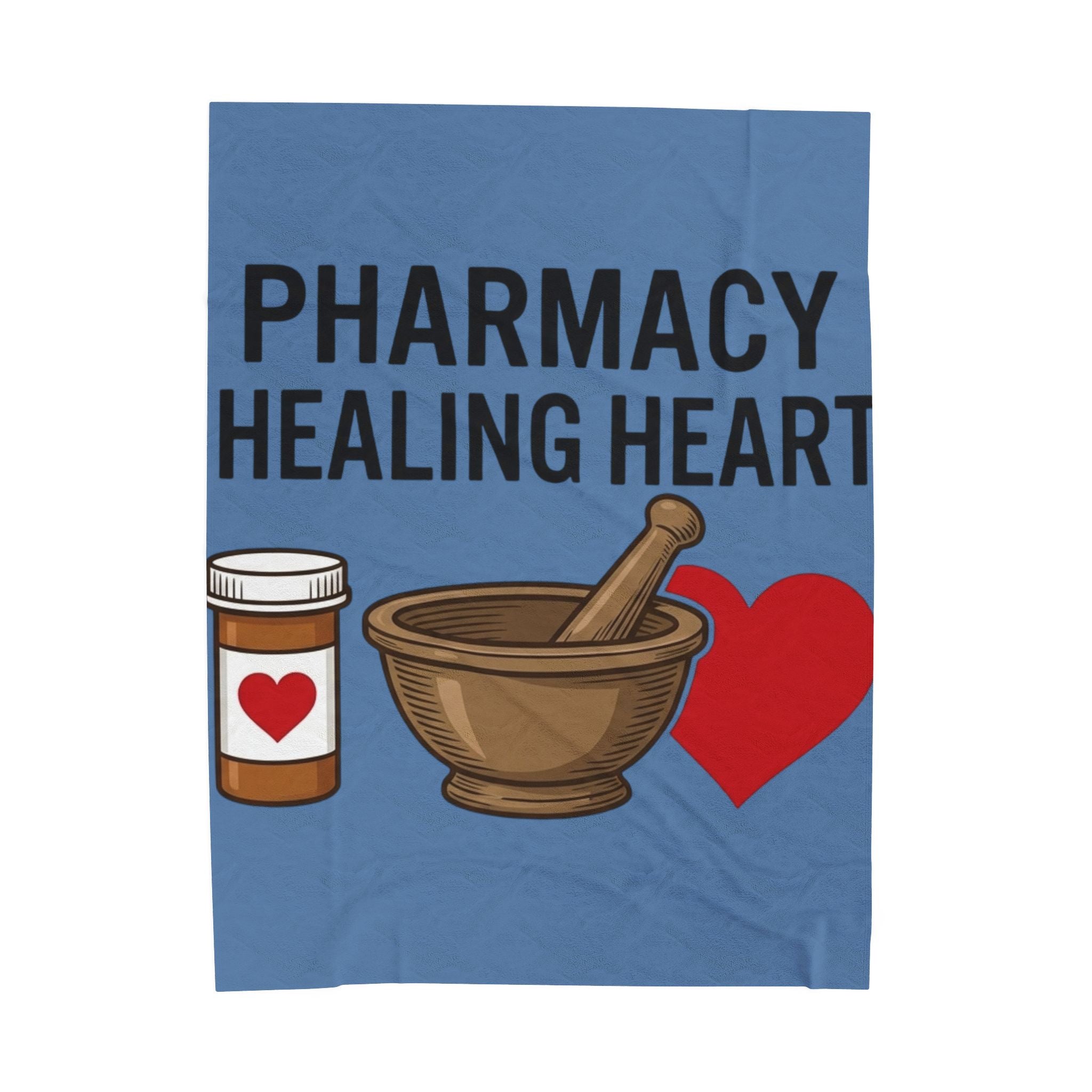 Velveteen Plush Blanket — "Pharmacy Healing Heart" Medical Technician Gift