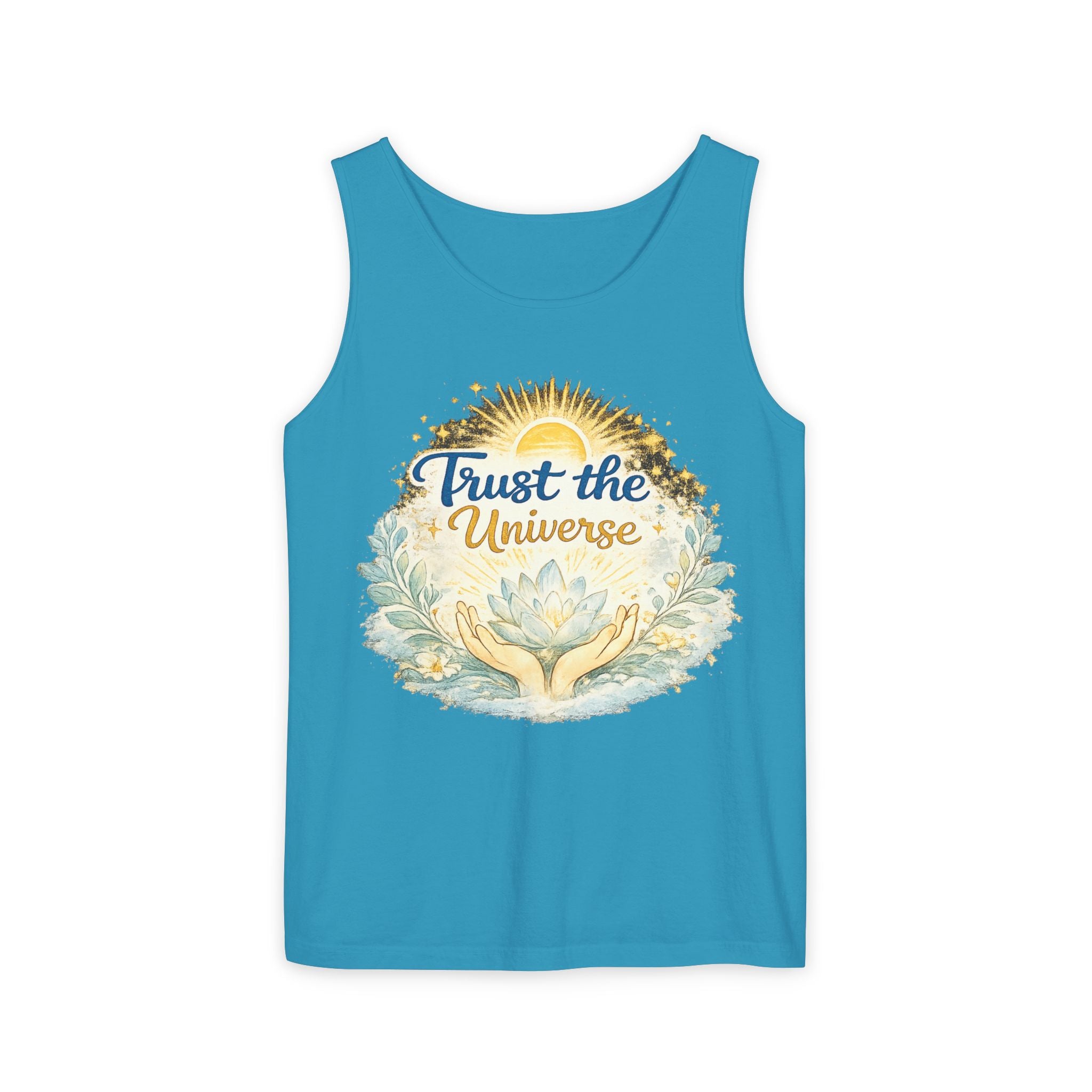 Trust the Universe Tank Top — Spiritual Lotus Graphic Vest