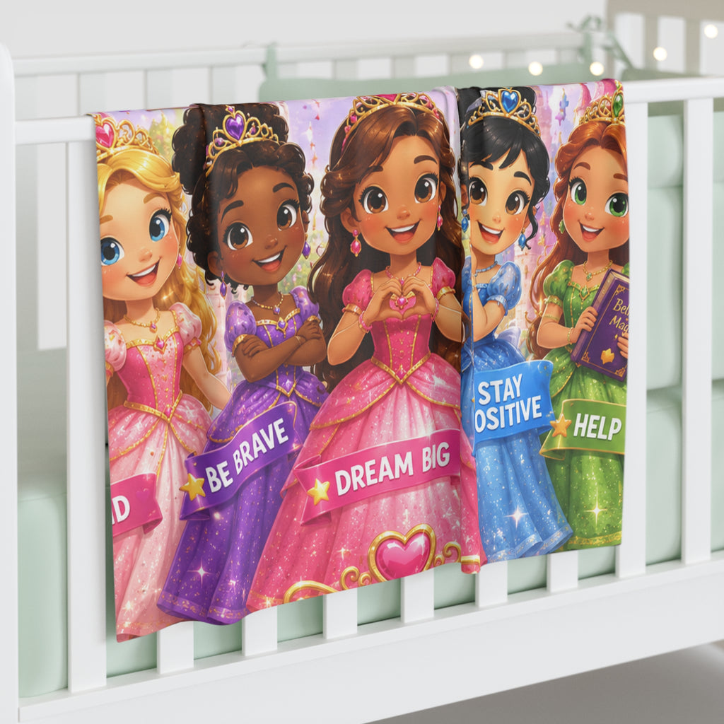 Princess Team Baby Swaddle Blanket – Dream Big, Stay Positive Nursery Swaddle