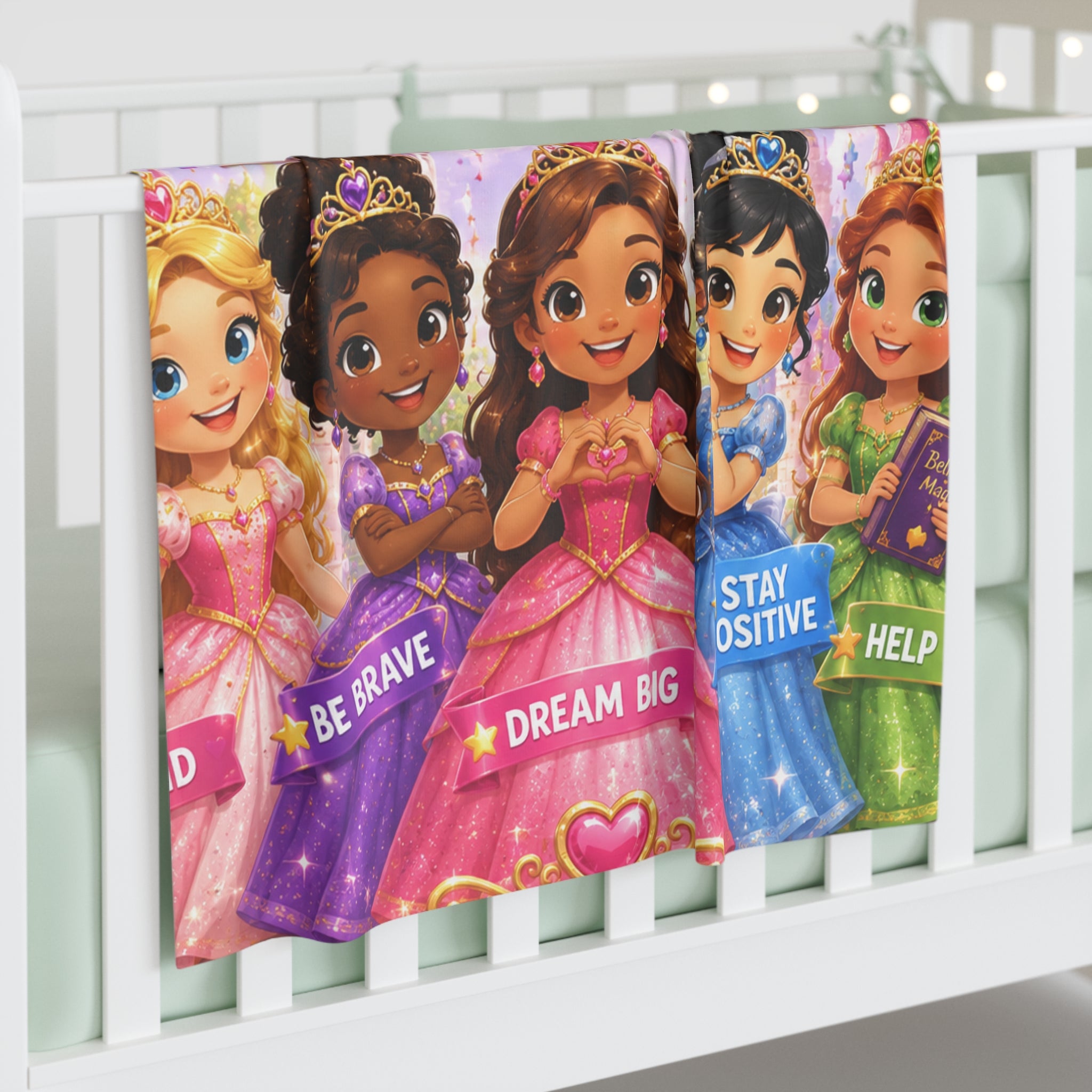 Princess Team Baby Swaddle Blanket – Dream Big, Stay Positive Nursery Swaddle