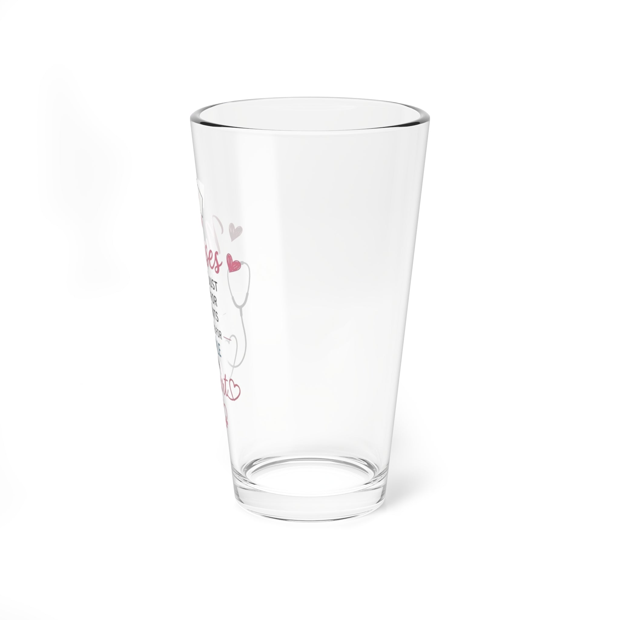 Mixing Glass — "Nurses: We Care for People with Heart" 16oz Gift Glass