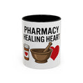 Pharmacy Healing Heart Coffee Mug — Pharmacist Appreciation Accent Mug