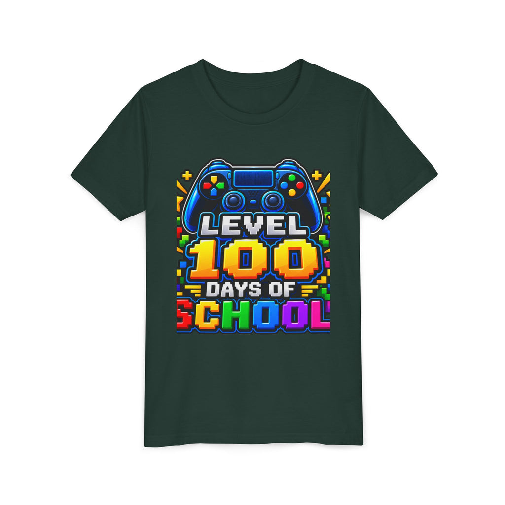 Level 100 Days of School Youth Tee — Gamer 100th Day of School Shirt