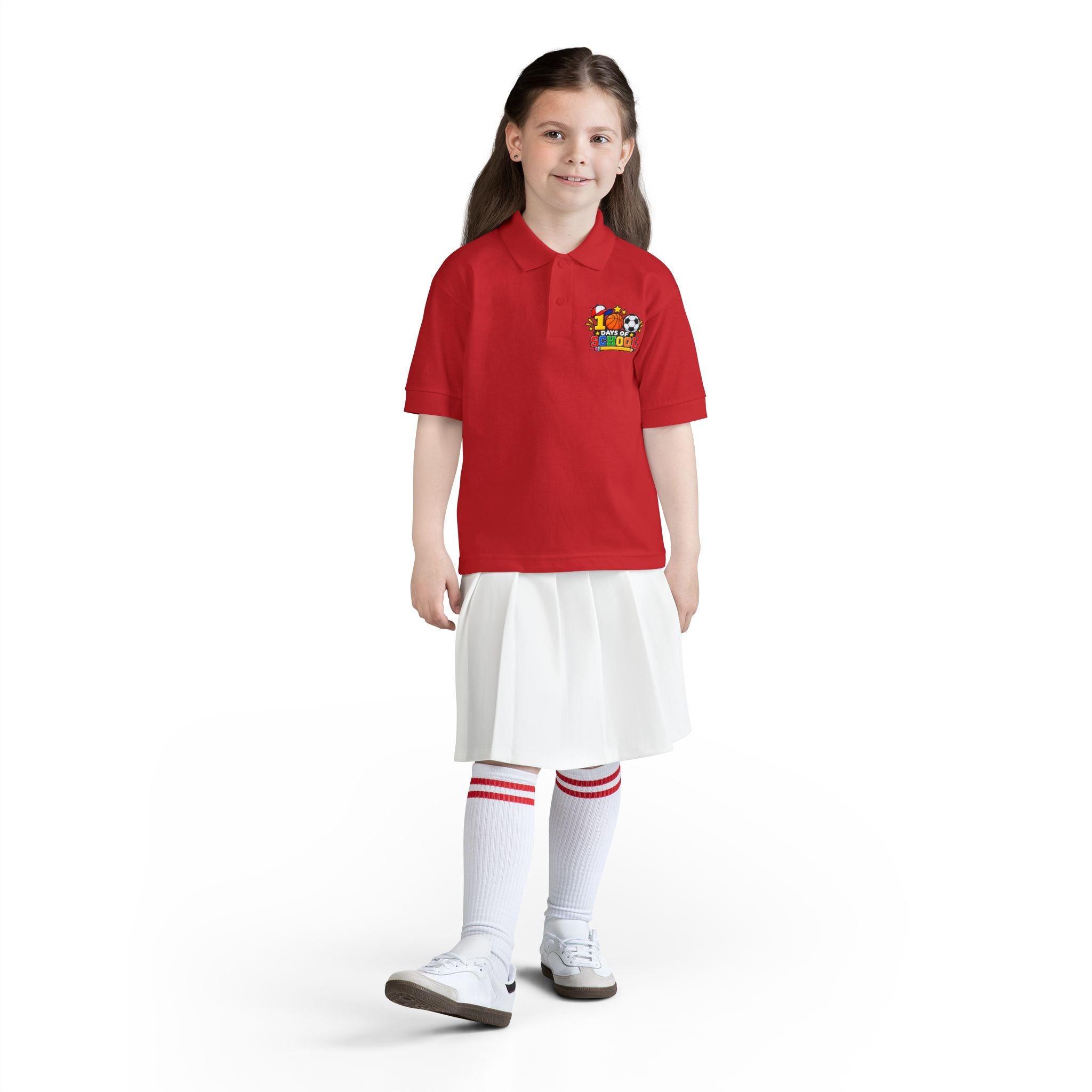 Youth Polo — "100 Days of School" Sport-Themed Kids Polo