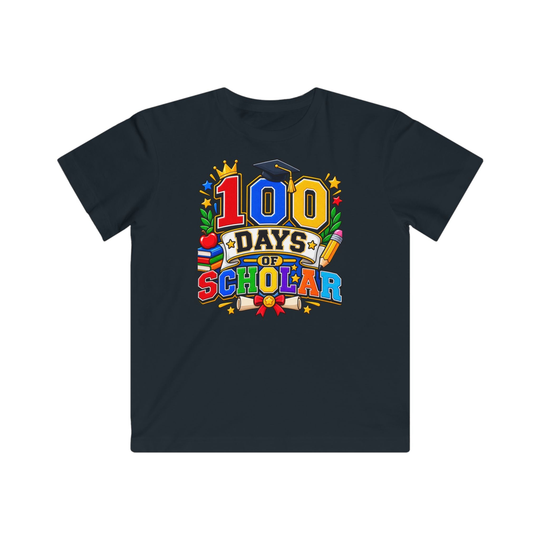 100 Days of School Kids Tee — Colorful Scholastic Celebration Shirt