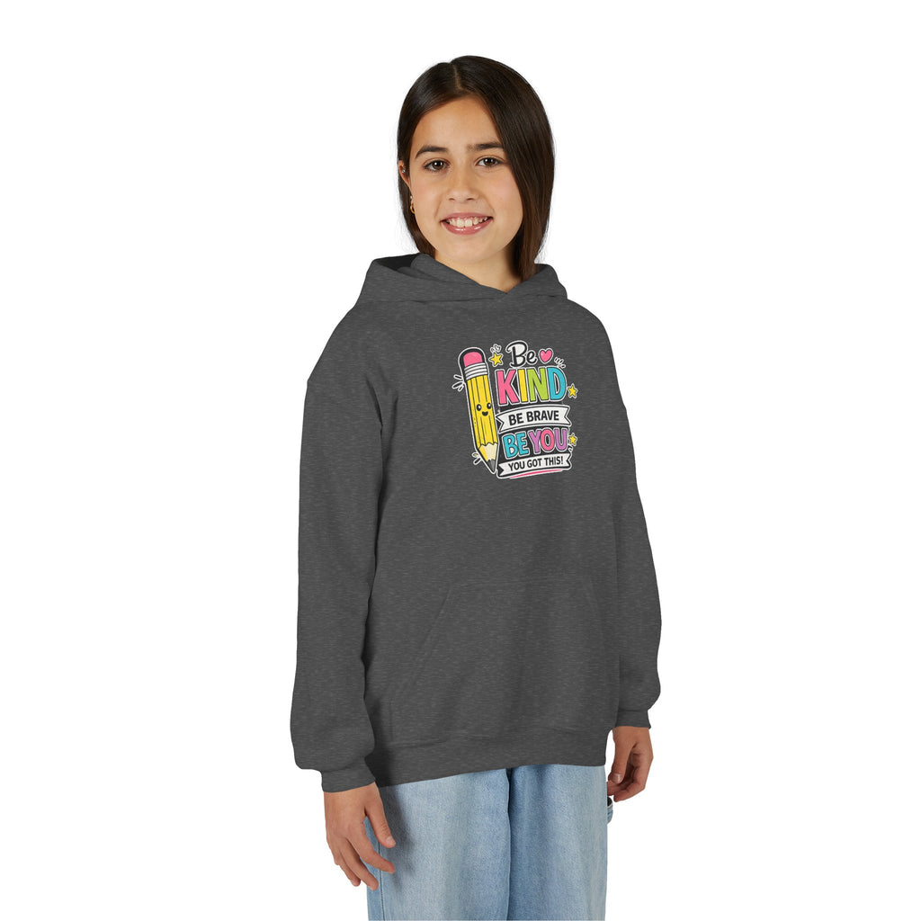 Be Kind Youth Hoodie – Encouraging Back-to-School Kids Sweatshirt