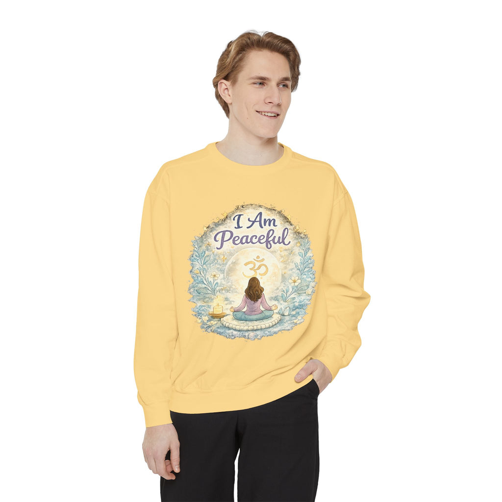 I Am Peaceful Meditation Sweatshirt — Yoga, Mindfulness & Spiritual Comfort