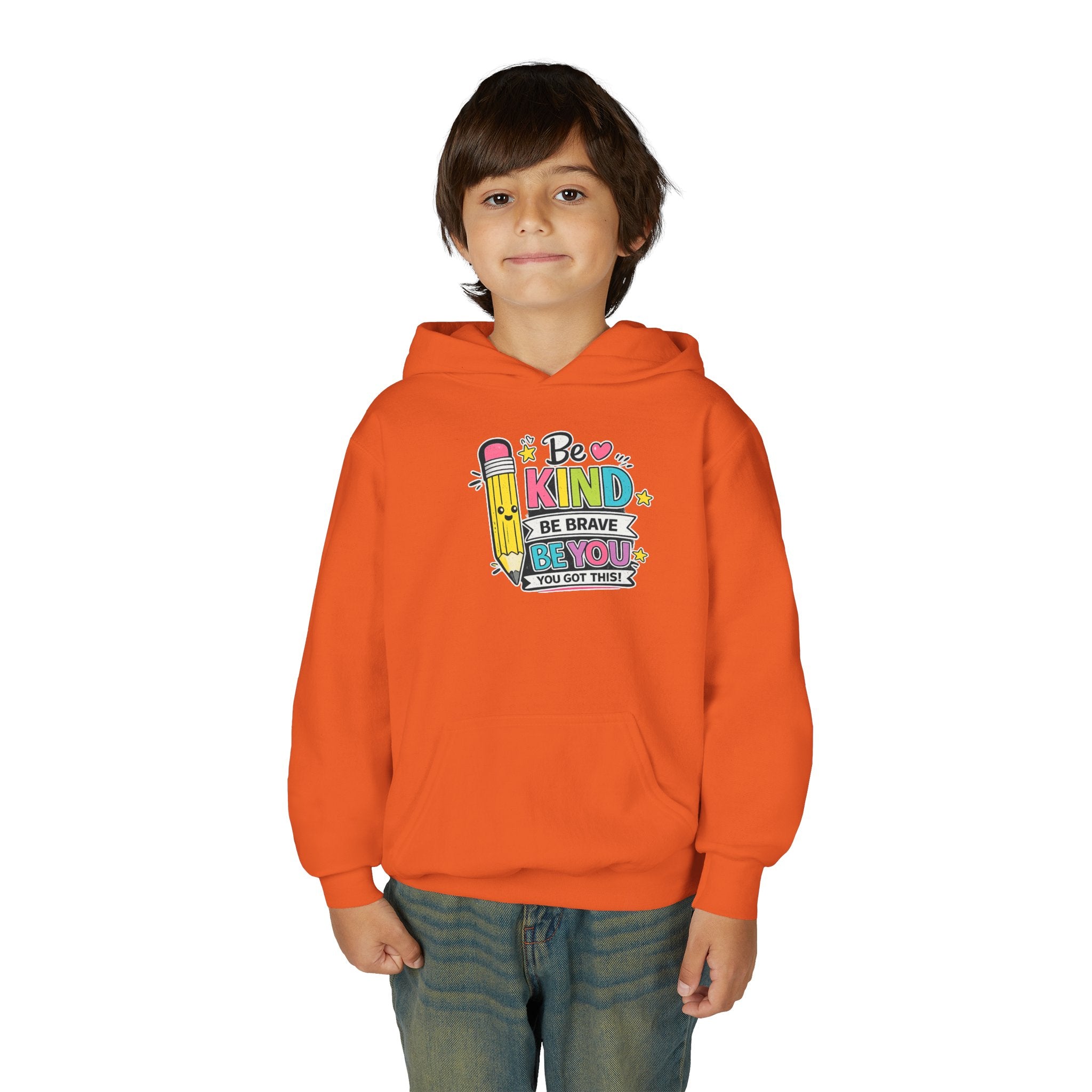 Be Kind Youth Hoodie – Encouraging Back-to-School Kids Sweatshirt