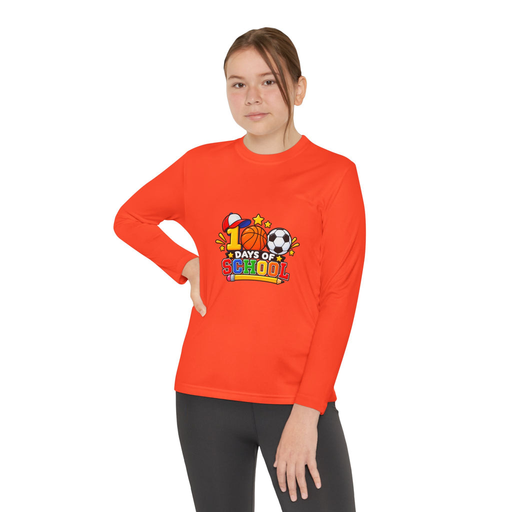 Youth Long Sleeve Tee – "1 Days of School" Sports Back-to-School Shirt
