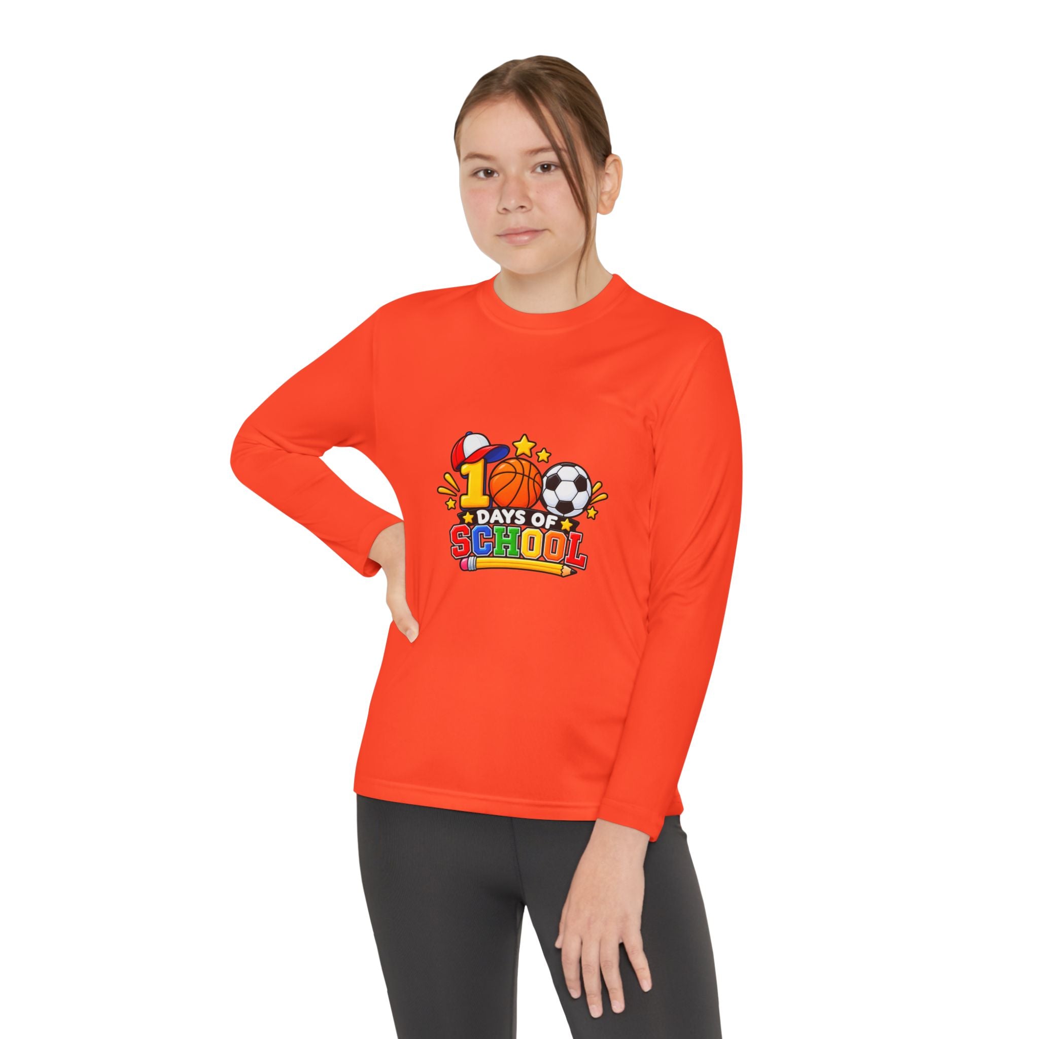 Youth Long Sleeve Tee – "1 Days of School" Sports Back-to-School Shirt