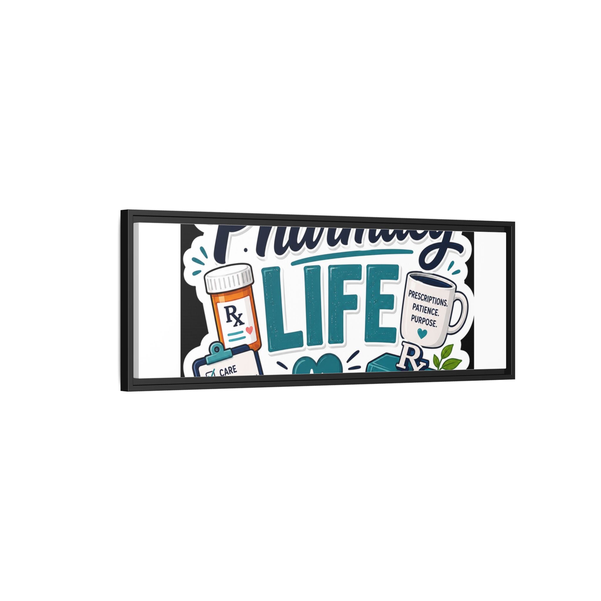 Pharmacy Life Framed Canvas Art — Colorful Pharmacist Wall Decor