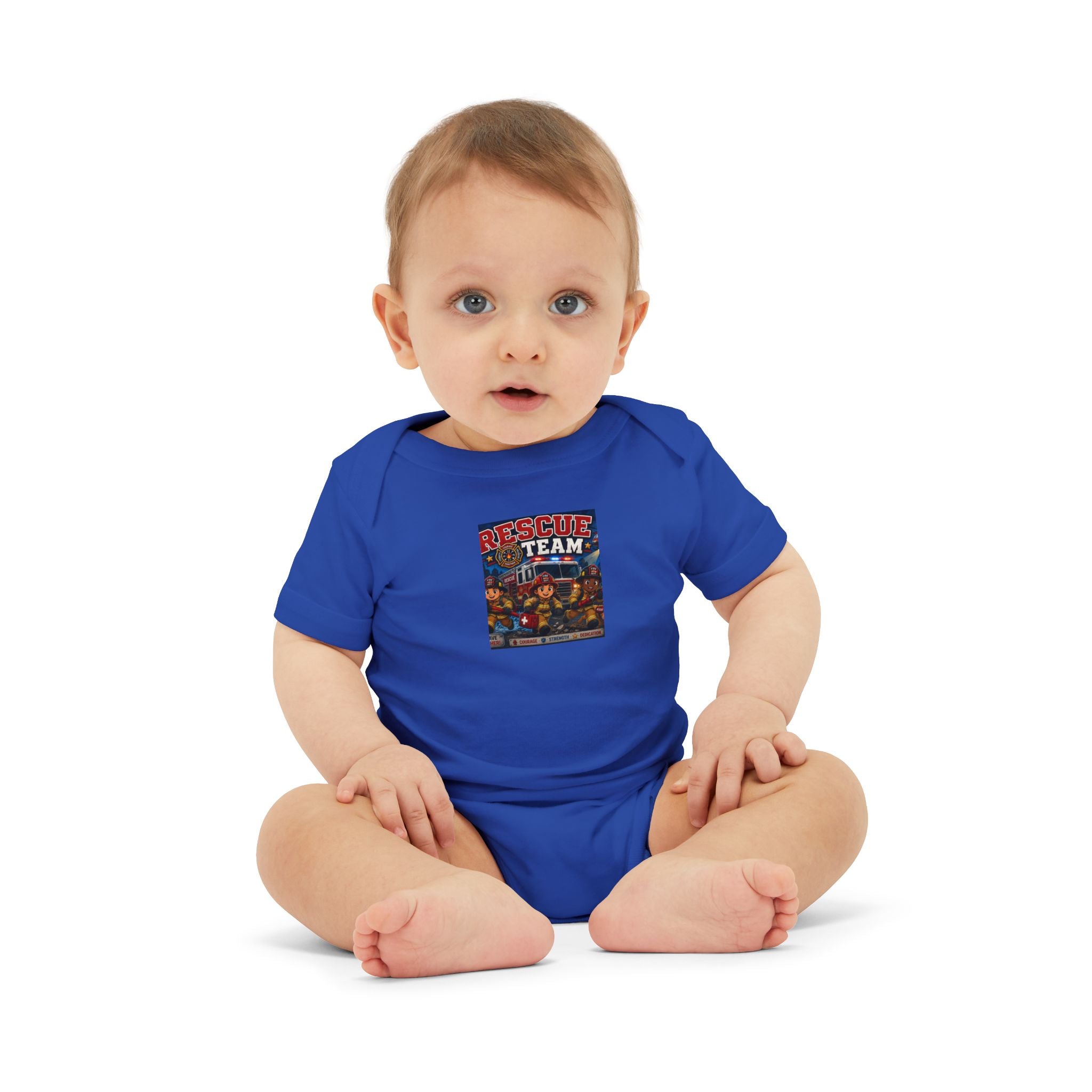 Infant Onesie - 'Team' Colorful Cartoon Character Print Baby Bodysuit