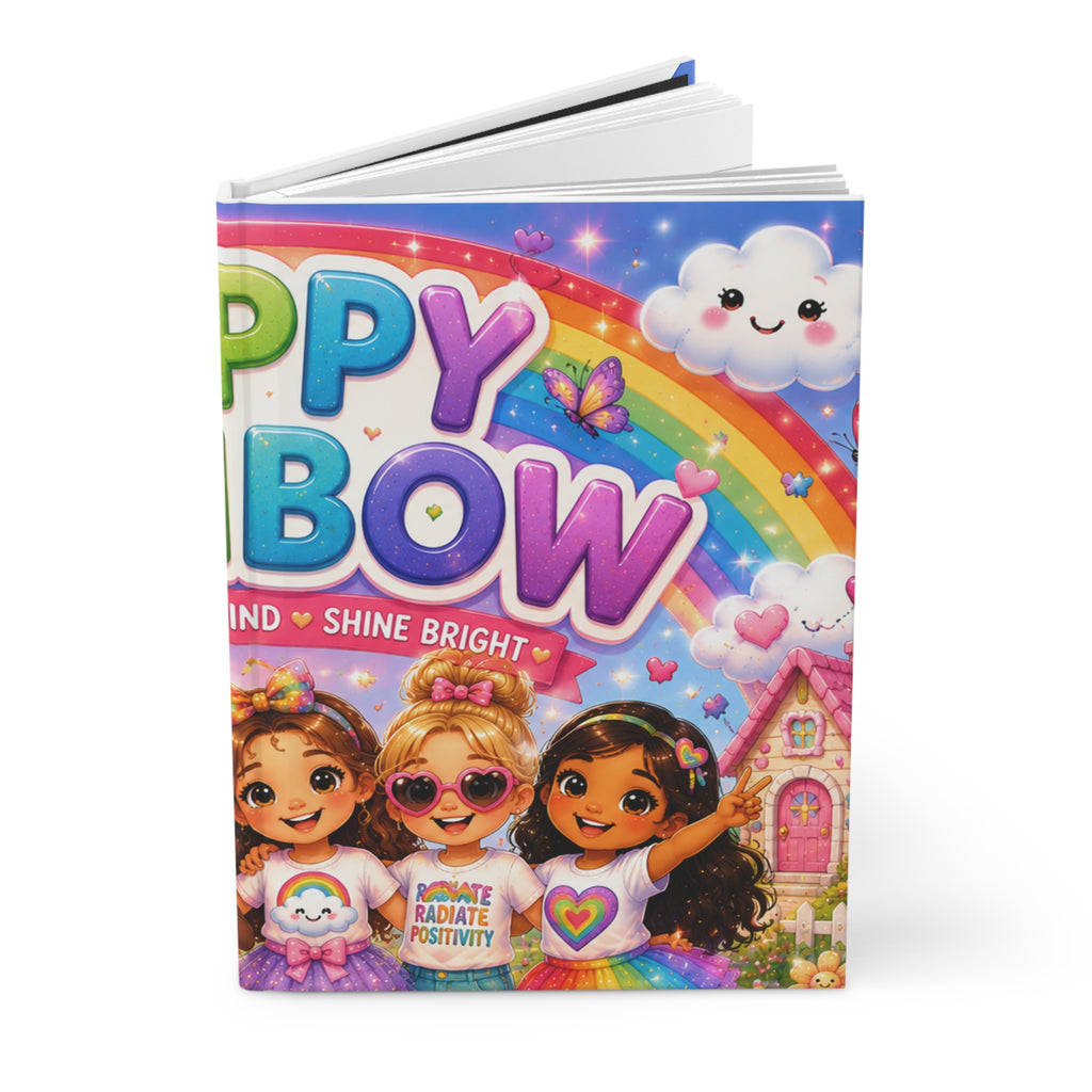 Happy Rainbow Hardcover Journal — Kids Positive Affirmation Notebook