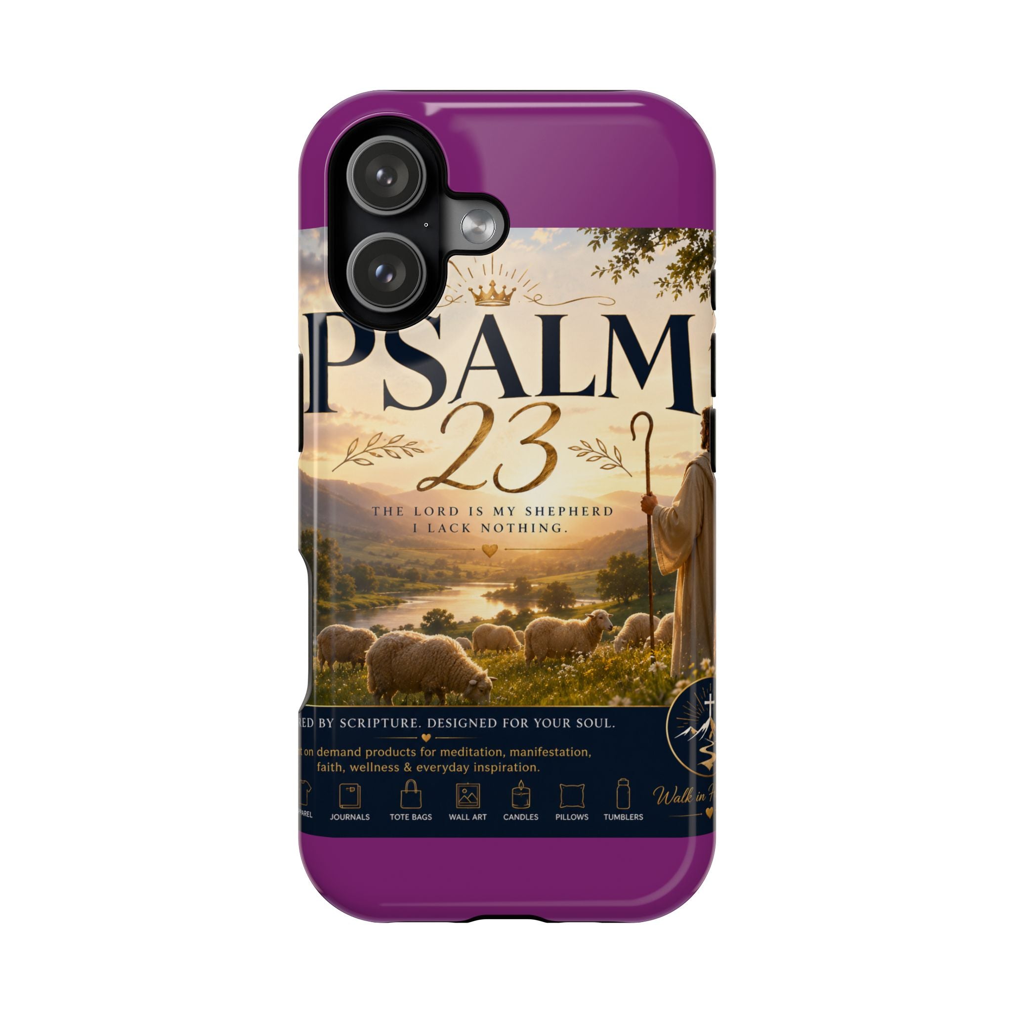 Psalm 23 Phone Case — Magnetic Impact-Resistant Christian iPhone Cover